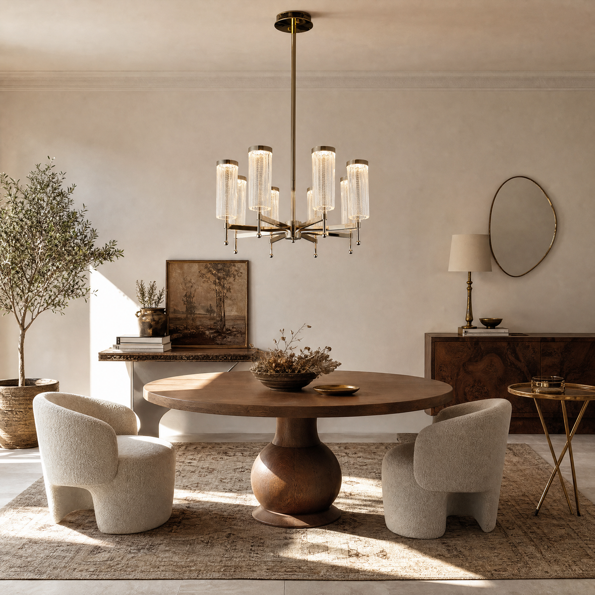 Crystalia Modern Sculptural Ring Chandelier