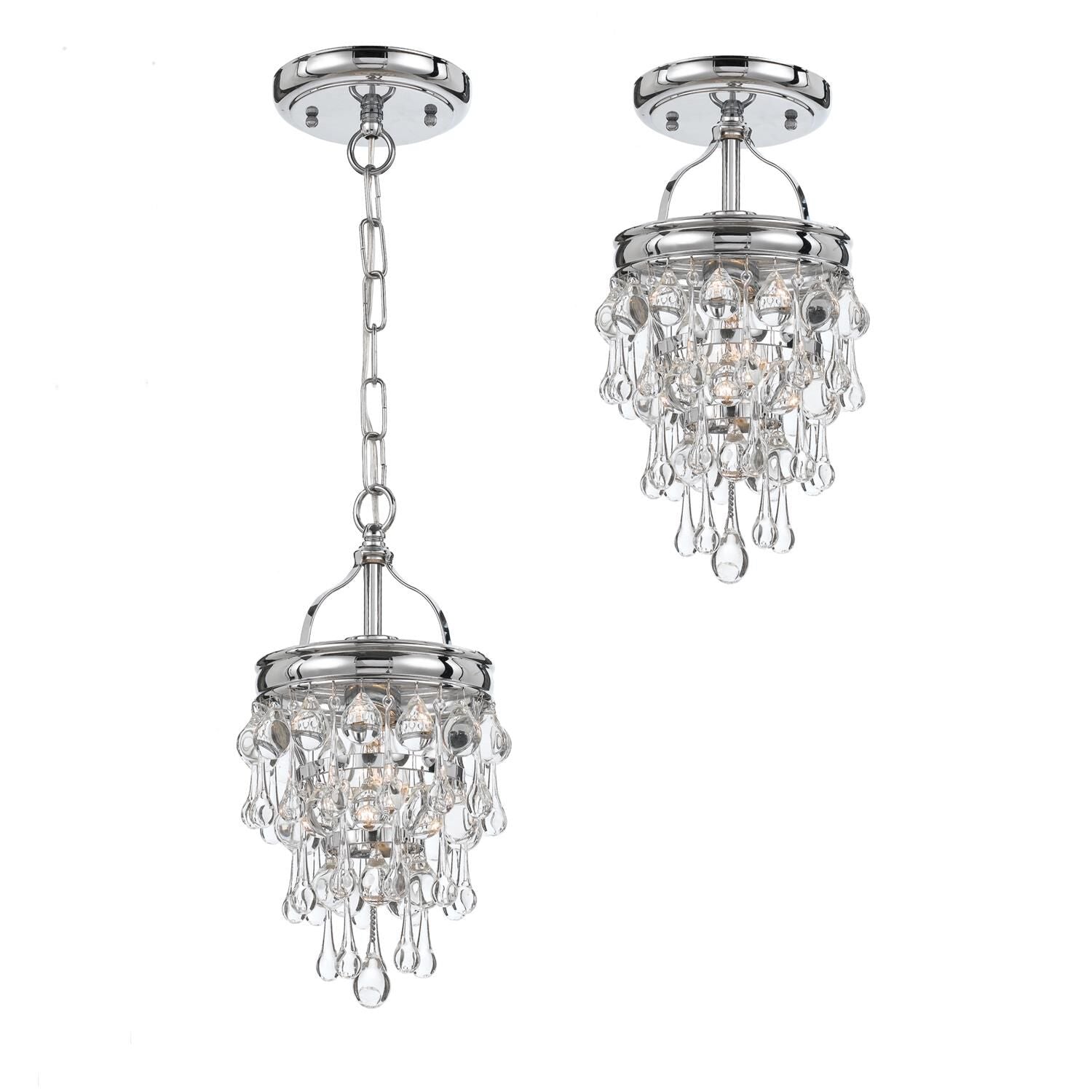 Crystorama Calypso 7 Inch Mini Chandelier Vibrant Bronze Clear Crystal
