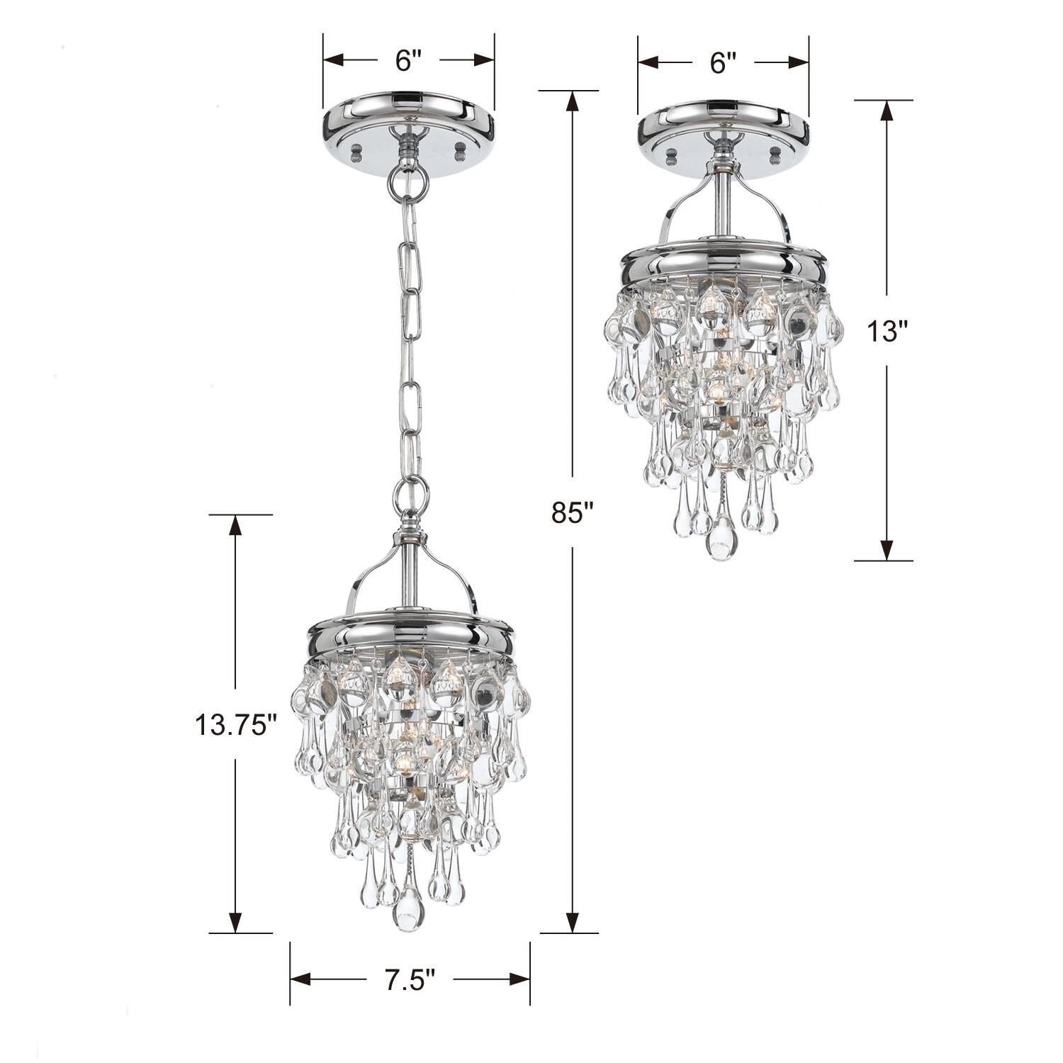 Crystorama Calypso 7 Inch Mini Chandelier Vibrant Bronze Clear Crystal