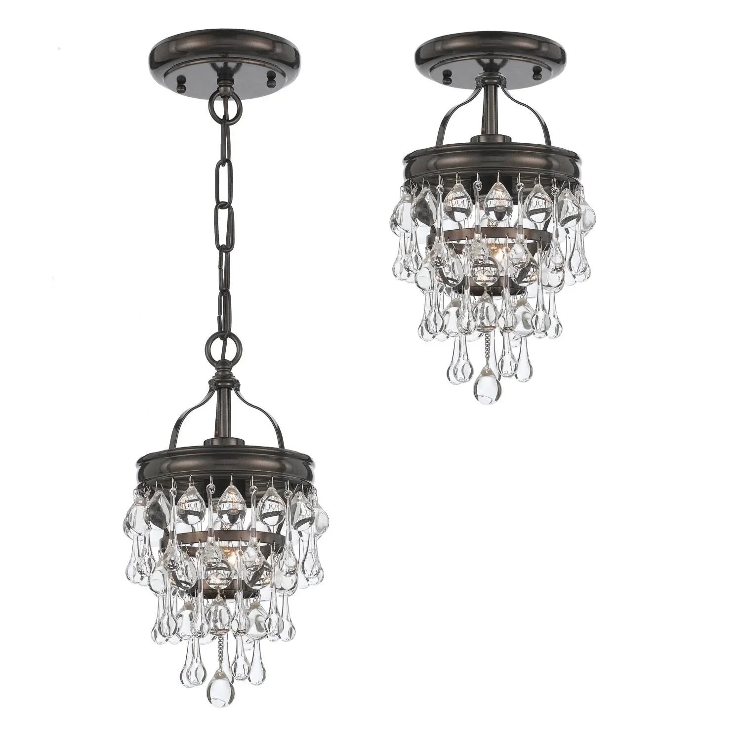 Crystorama Calypso 7 Inch Mini Chandelier Clear Crystal