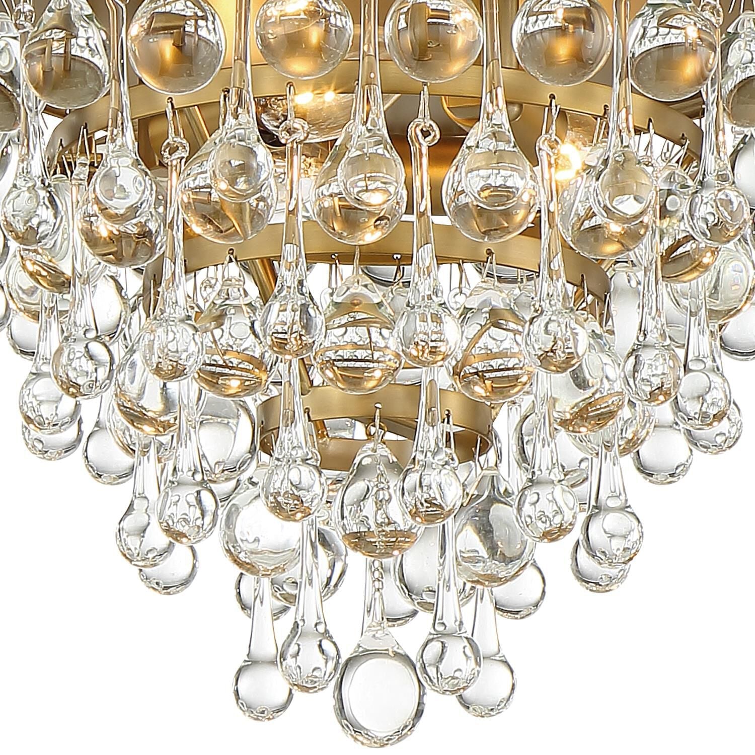Calypso 10-Inch 3-Light Semi Flush Mount Crystal Chandelier