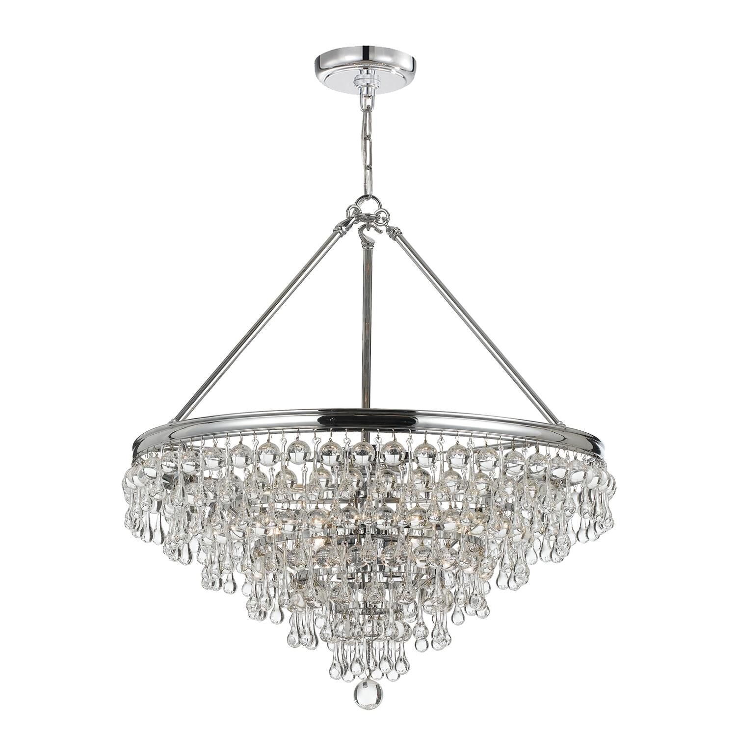 Crystorama Calypso 8-Light 25-Inch Chandelier, Clear Glass Accents