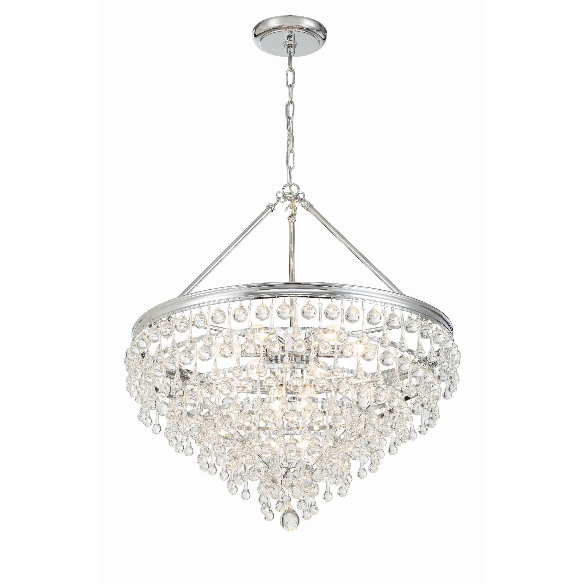 Crystorama Calypso 8-Light 25-Inch Chandelier, Clear Glass Accents