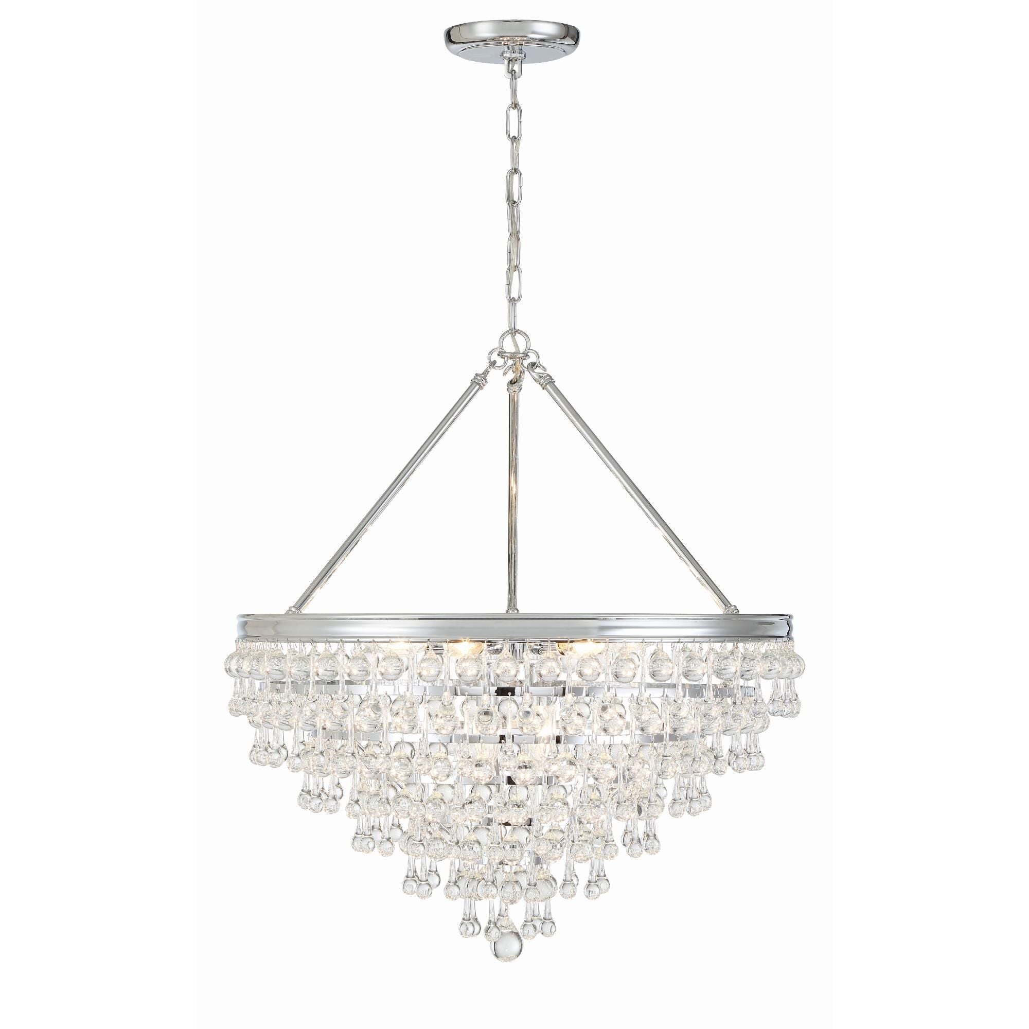 Crystorama Calypso 8-Light 25-Inch Chandelier, Clear Glass Accents