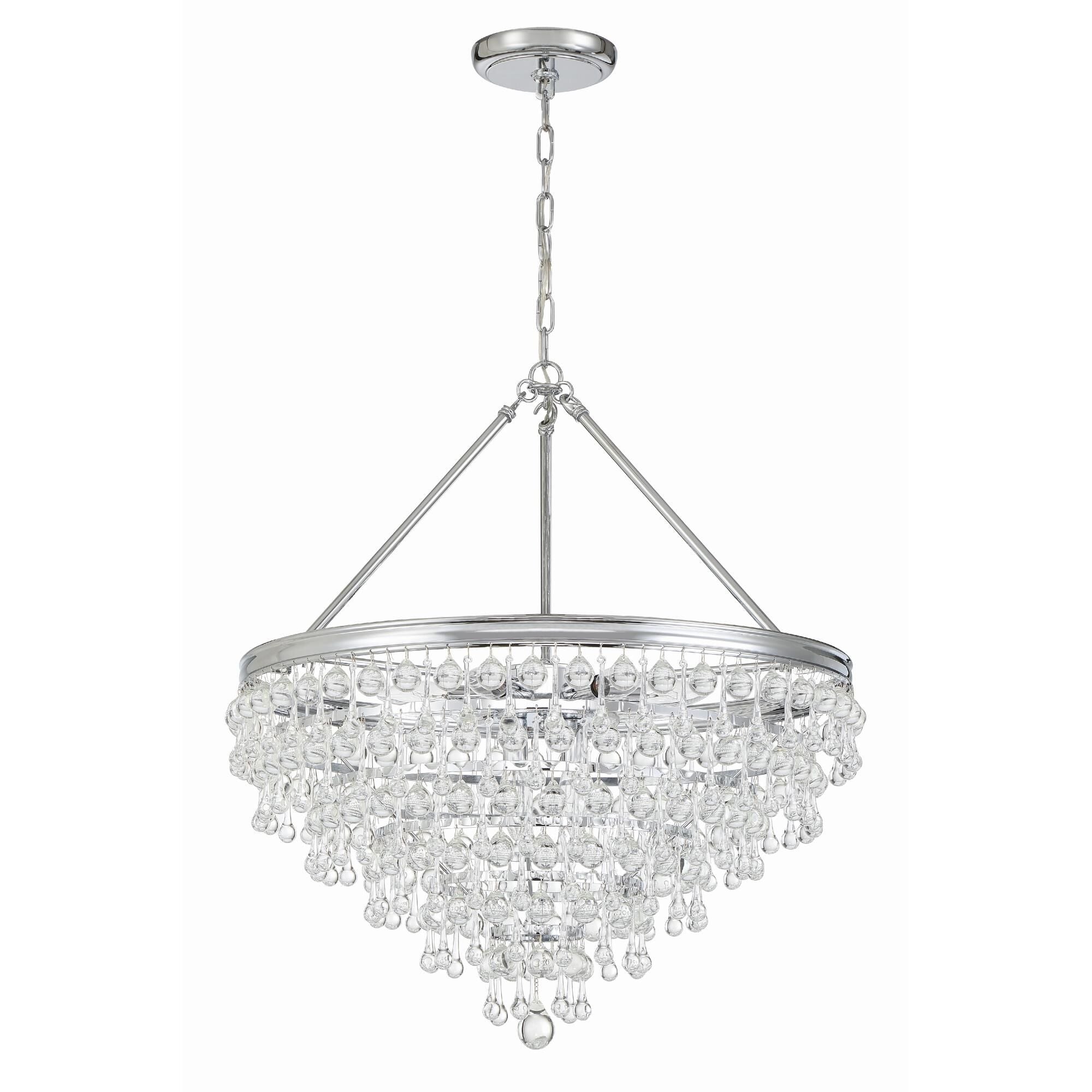 Crystorama Calypso 8-Light 25-Inch Chandelier, Clear Glass Accents