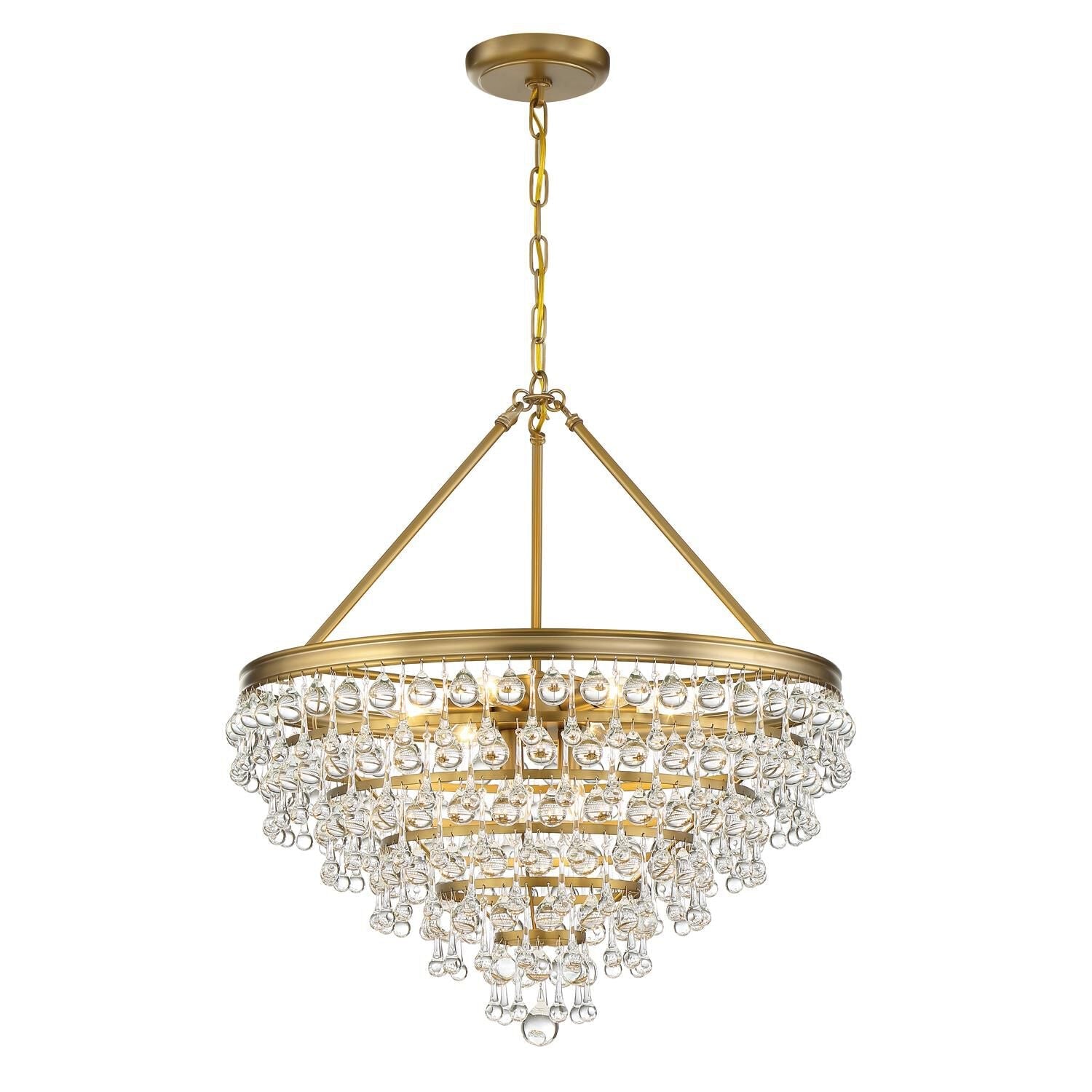 Crystorama Calypso 8-Light 25-Inch Chandelier, Clear Glass Accents