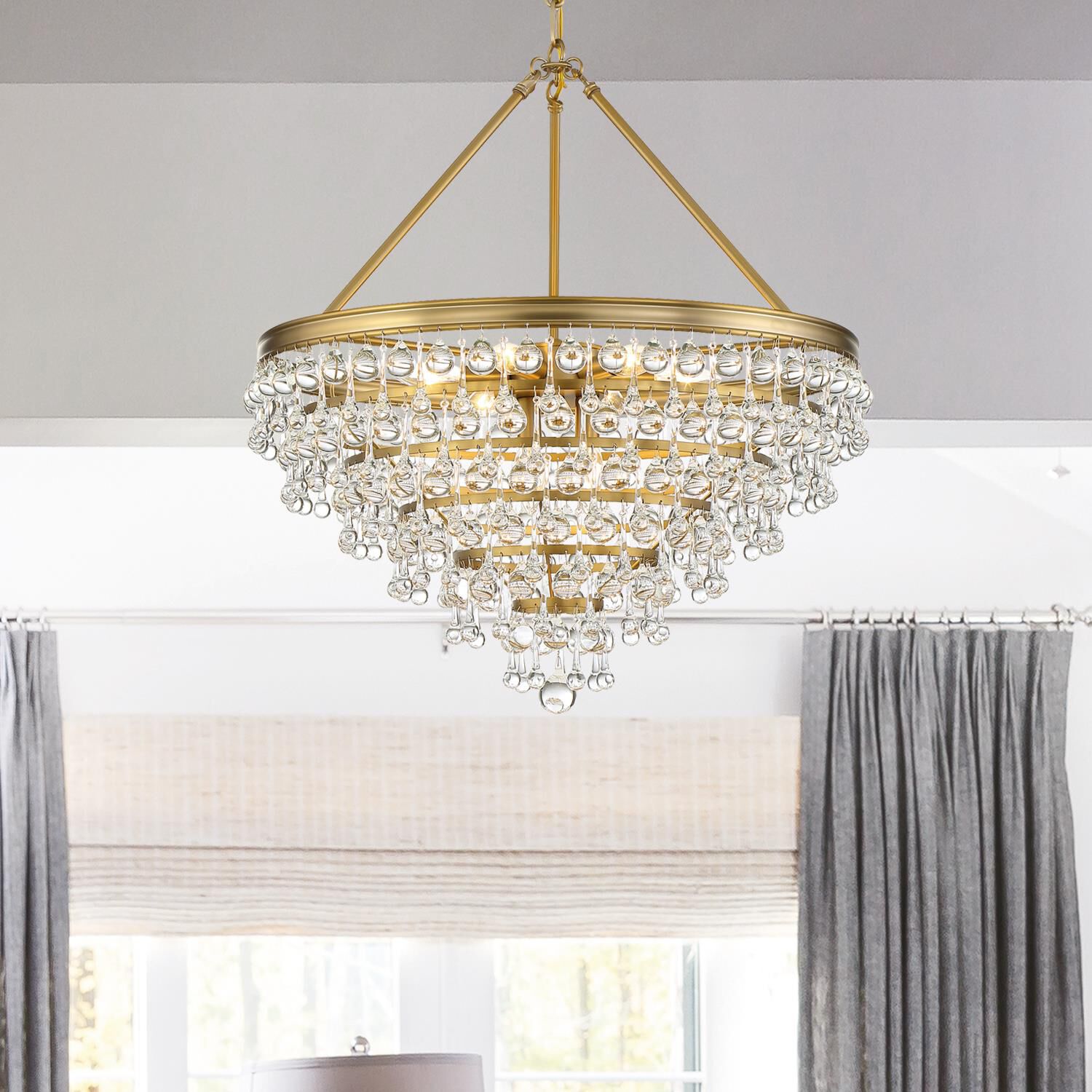 Crystorama Calypso 8-Light 25-Inch Chandelier, Clear Glass Accents