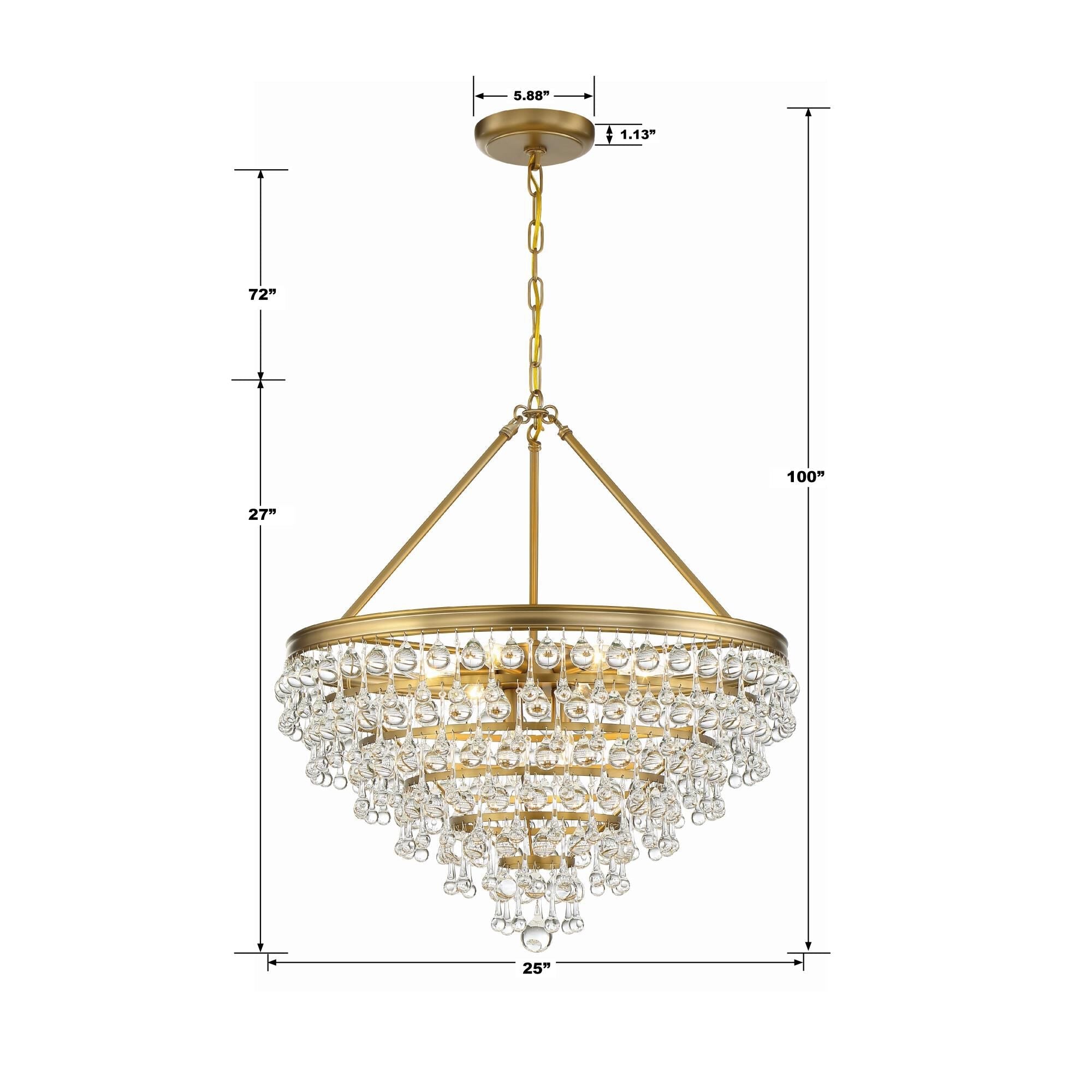 Crystorama Calypso 8-Light 25-Inch Chandelier, Clear Glass Accents