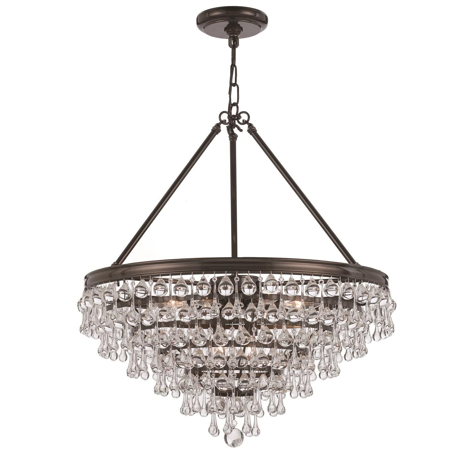 Crystorama Calypso 8-Light 25-Inch Chandelier, Clear Glass Accents