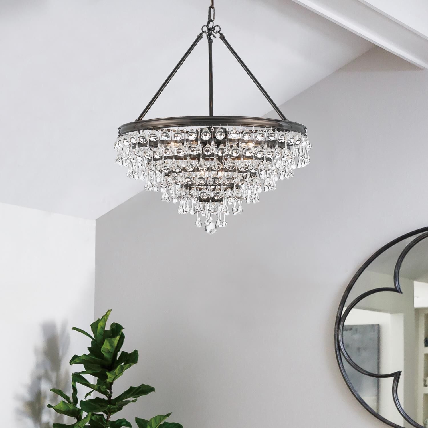 Crystorama Calypso 8-Light 25-Inch Chandelier, Clear Glass Accents