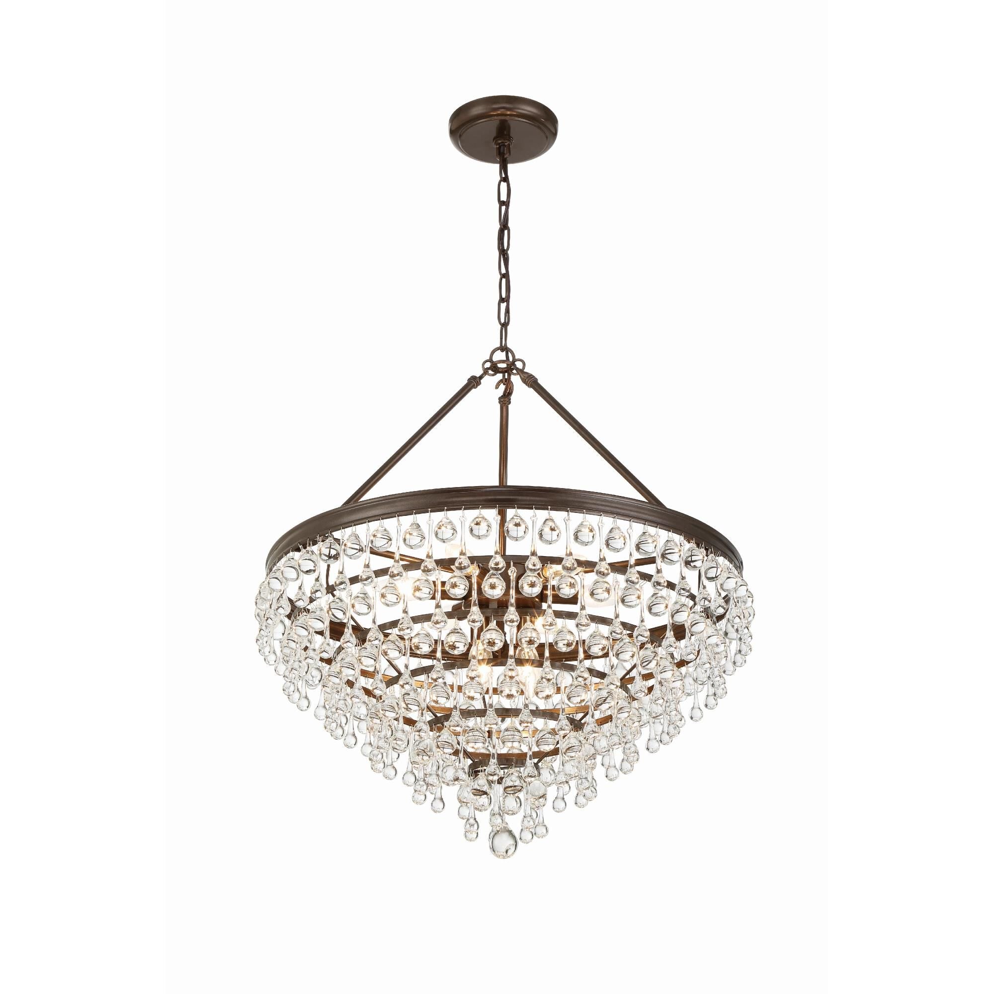 Crystorama Calypso 8-Light 25-Inch Chandelier, Clear Glass Accents