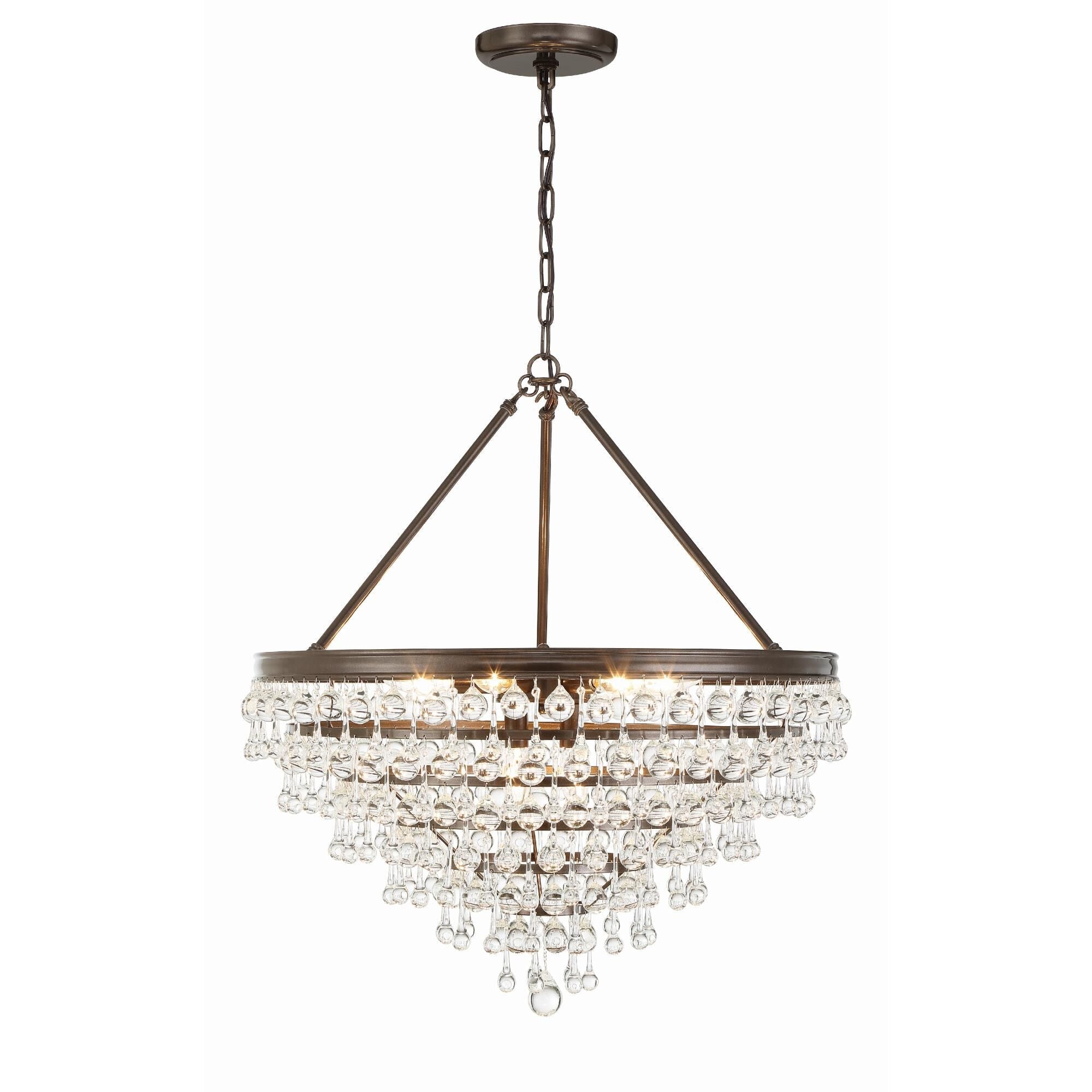 Crystorama Calypso 8-Light 25-Inch Chandelier, Clear Glass Accents