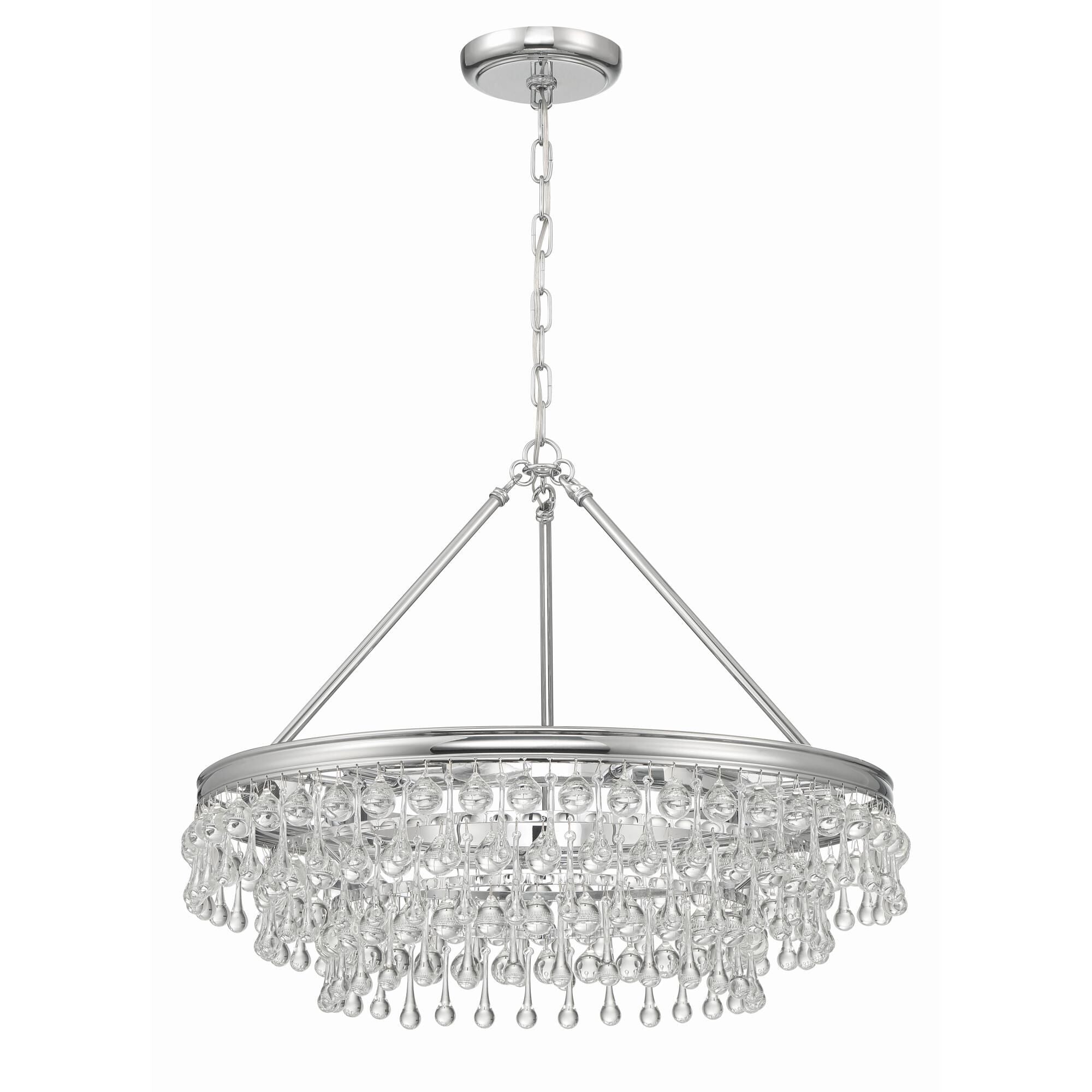 Calypso 25 Inch 6-Light Polished Chrome Crystal Chandelier Lighting