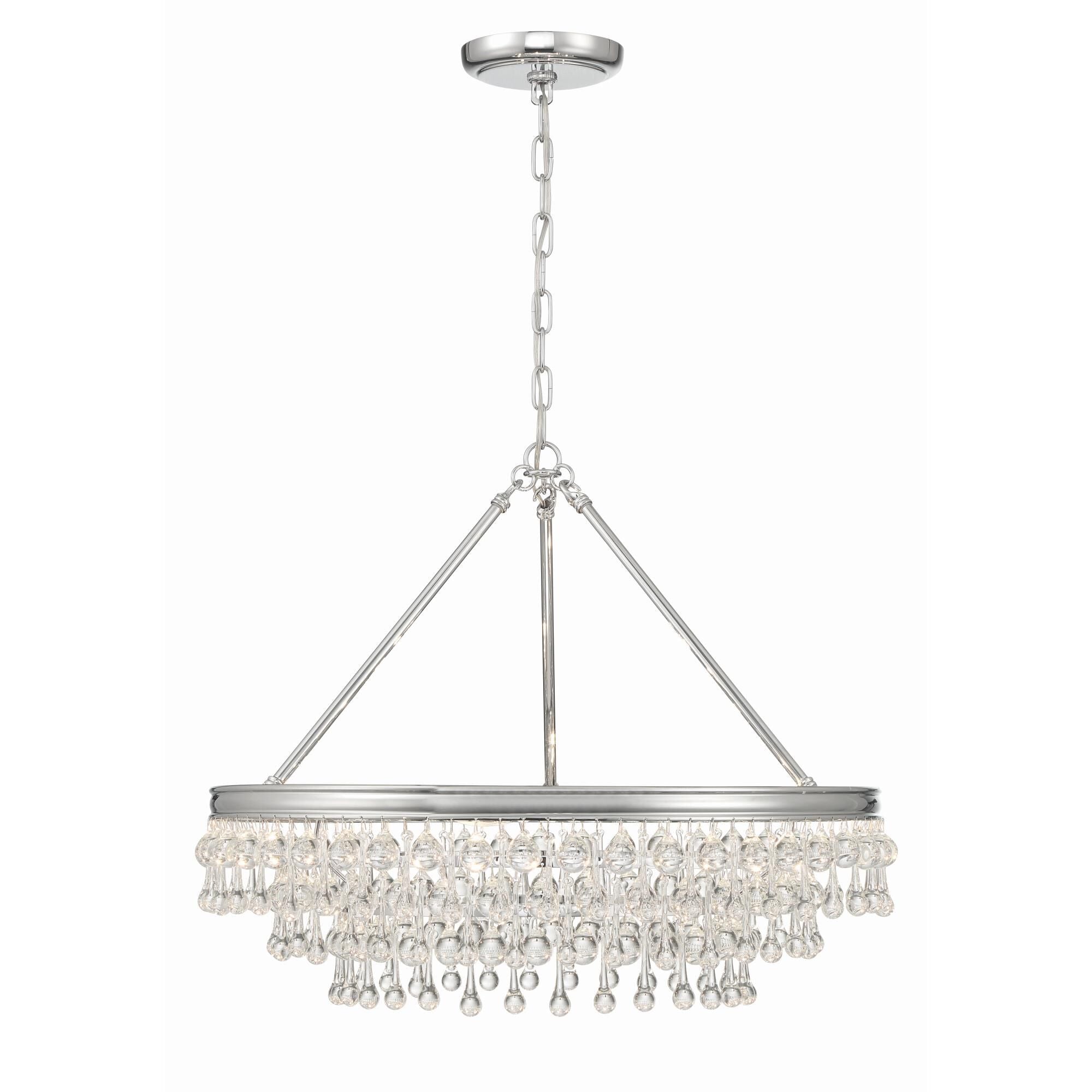 Calypso 25 Inch 6-Light Polished Chrome Crystal Chandelier Lighting
