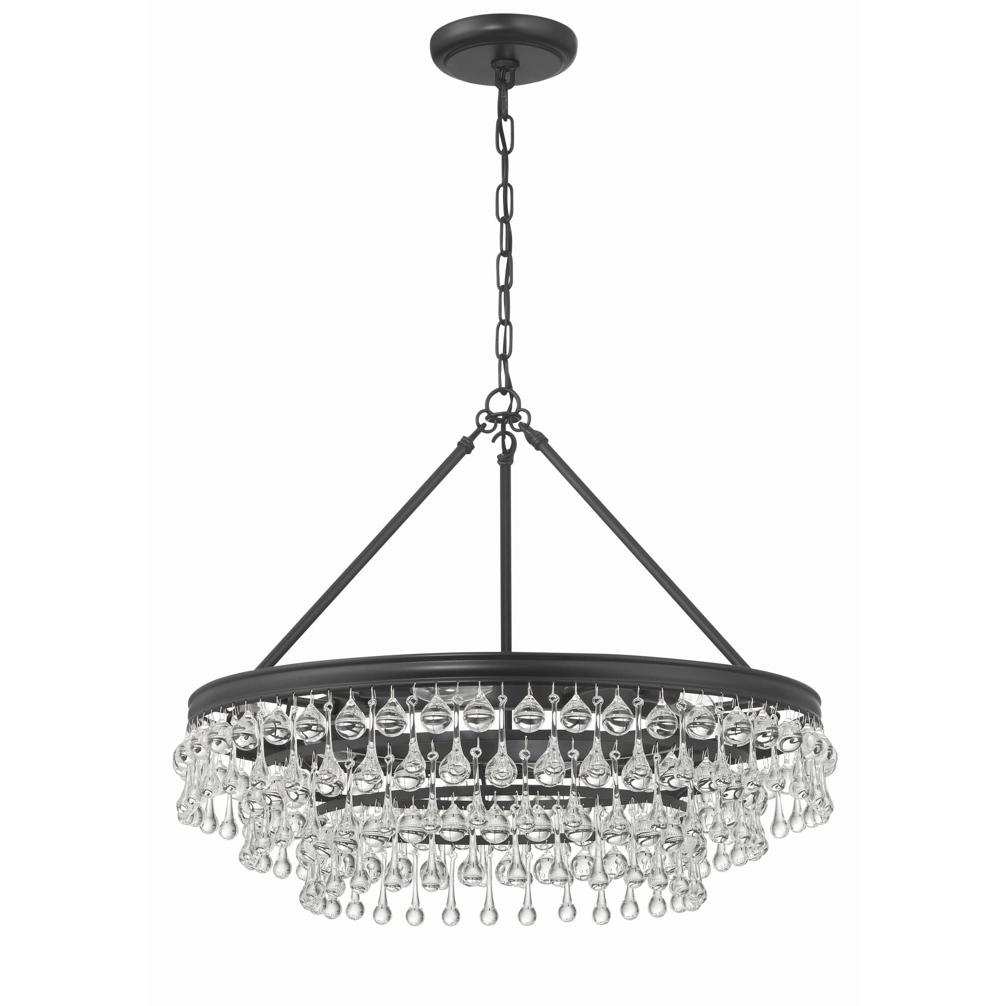 Calypso 25 Inch 6-Light Polished Chrome Crystal Chandelier Lighting