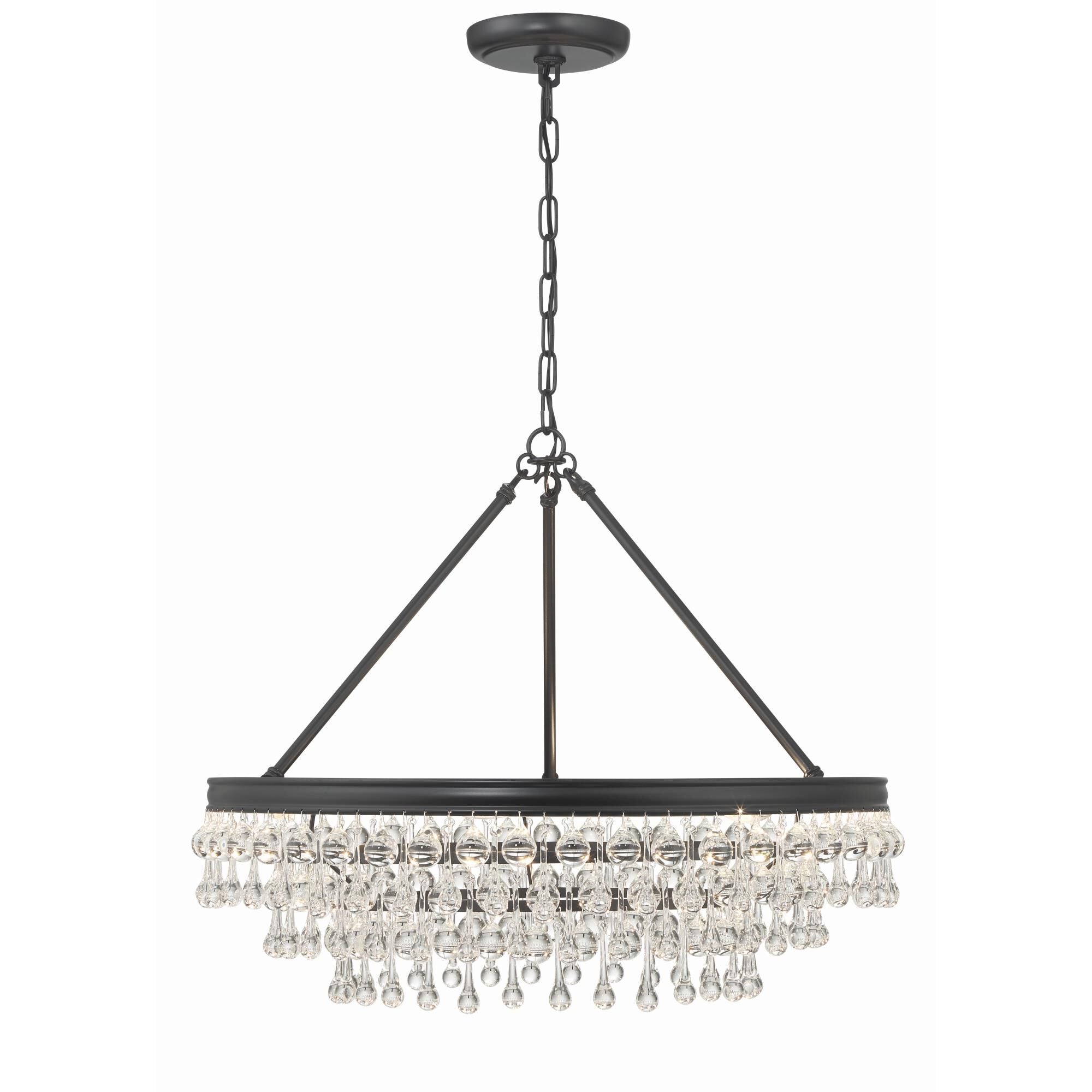 Calypso 25 Inch 6-Light Polished Chrome Crystal Chandelier Lighting
