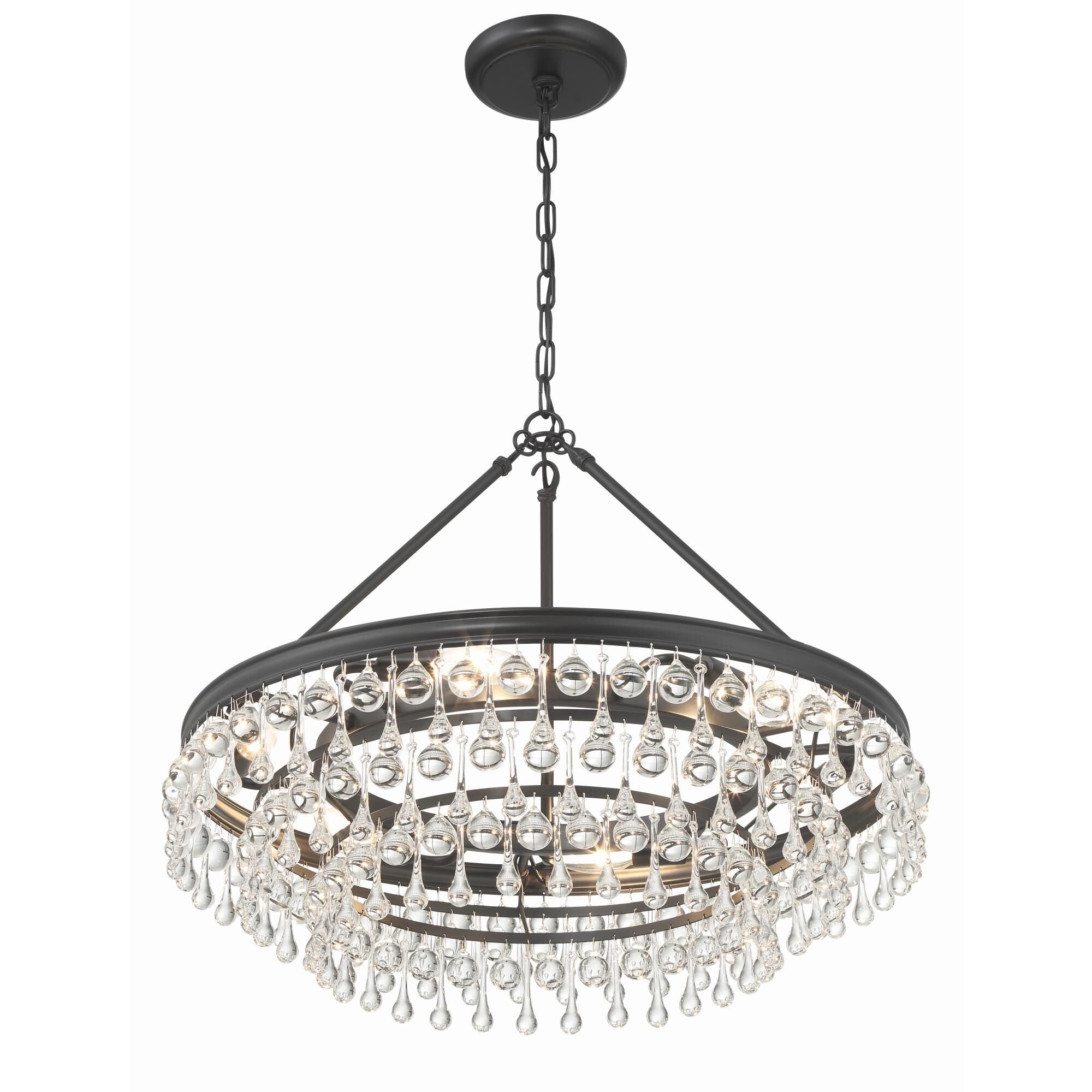 Calypso 25 Inch 6-Light Polished Chrome Crystal Chandelier Lighting