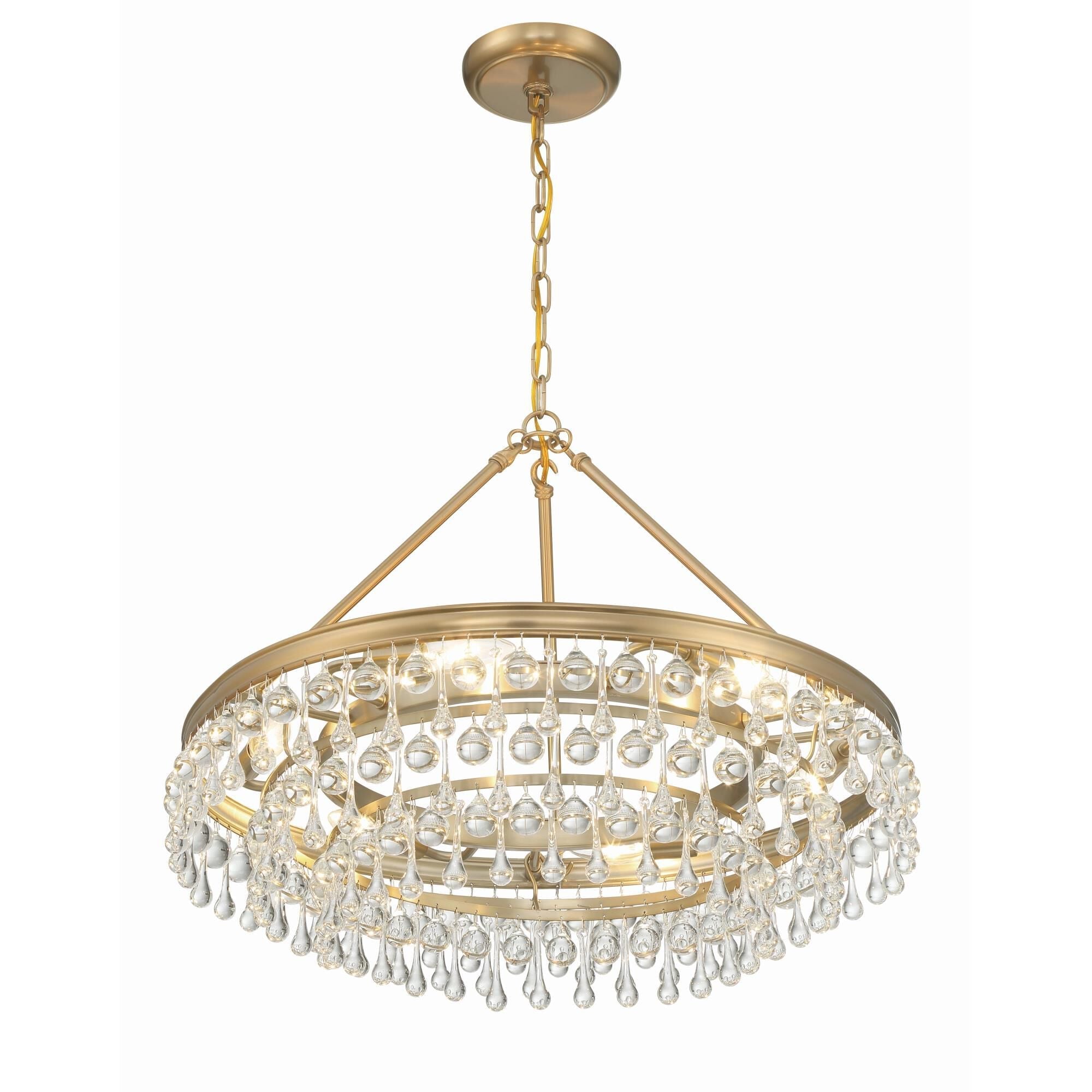Calypso 25 Inch 6-Light Polished Chrome Crystal Chandelier Lighting