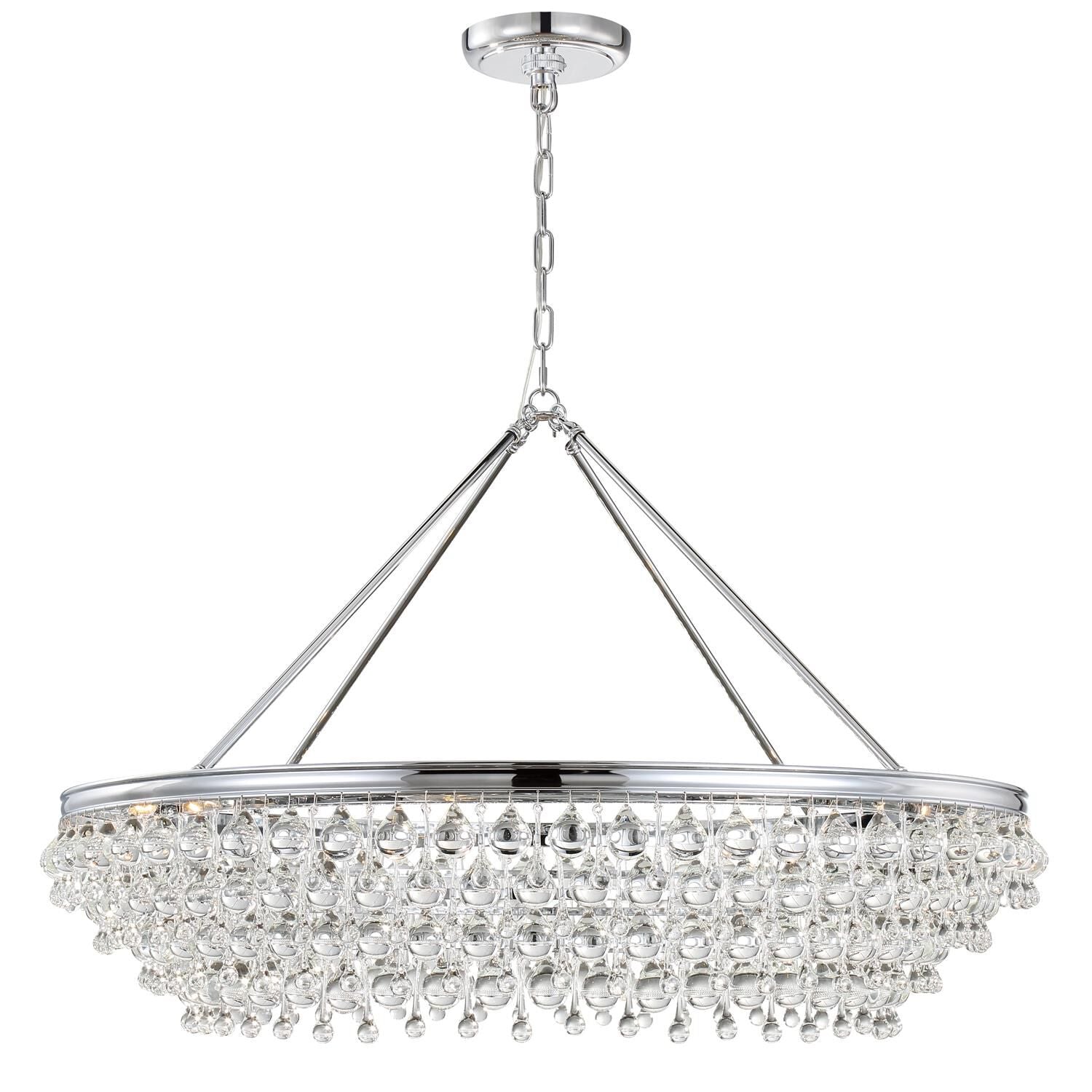 Crystorama Calypso 8-Light Polished Chrome Chandelier with Clear Crystal Drops