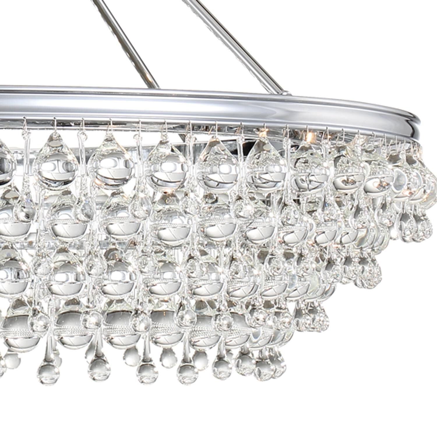 Crystorama Calypso 8-Light Polished Chrome Chandelier with Clear Crystal Drops