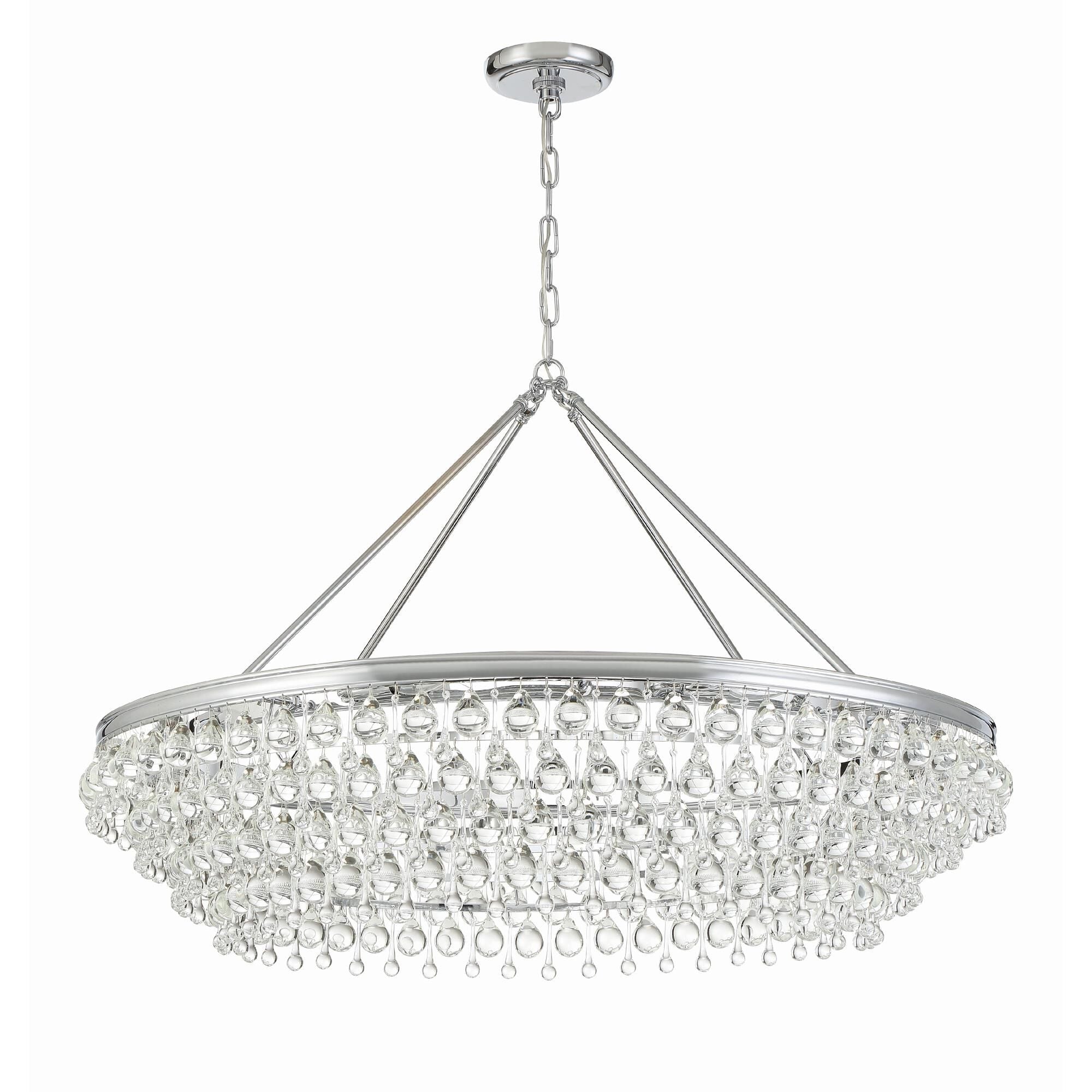 Crystorama Calypso 8-Light Polished Chrome Chandelier with Clear Crystal Drops