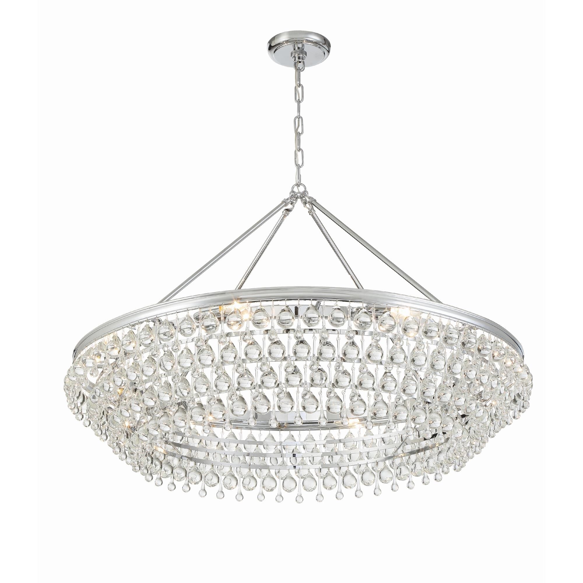 Crystorama Calypso 8-Light Polished Chrome Chandelier with Clear Crystal Drops