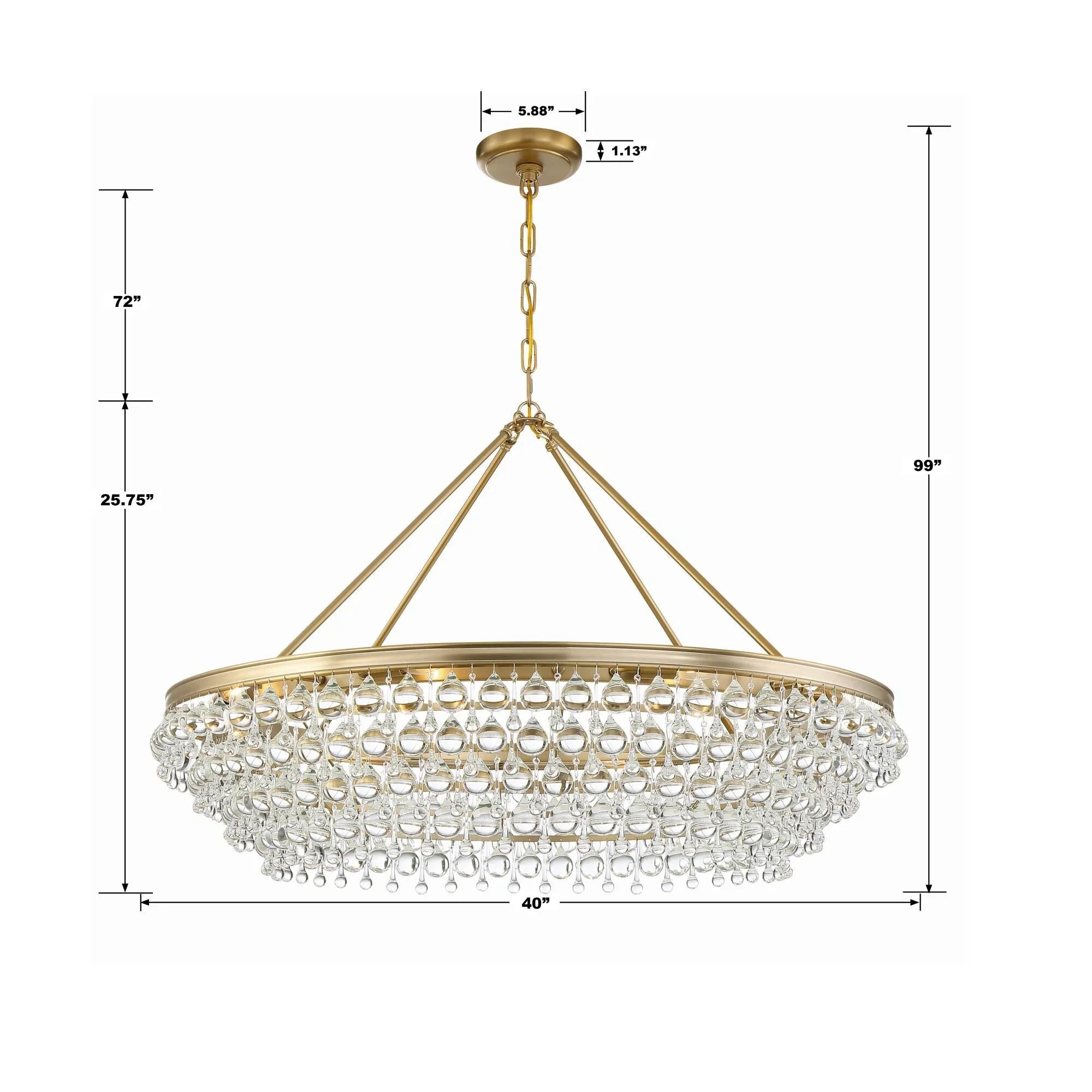 Calypso 8-Light Chandelier with Clear Crystal Drops