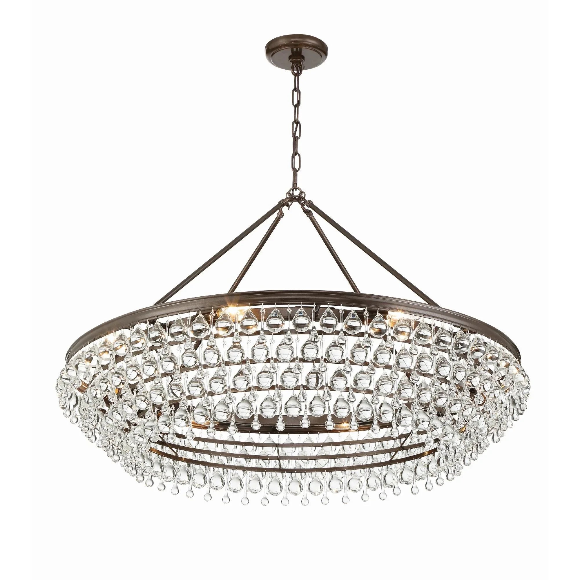 Calypso 8-Light Chandelier with Clear Crystal Drops
