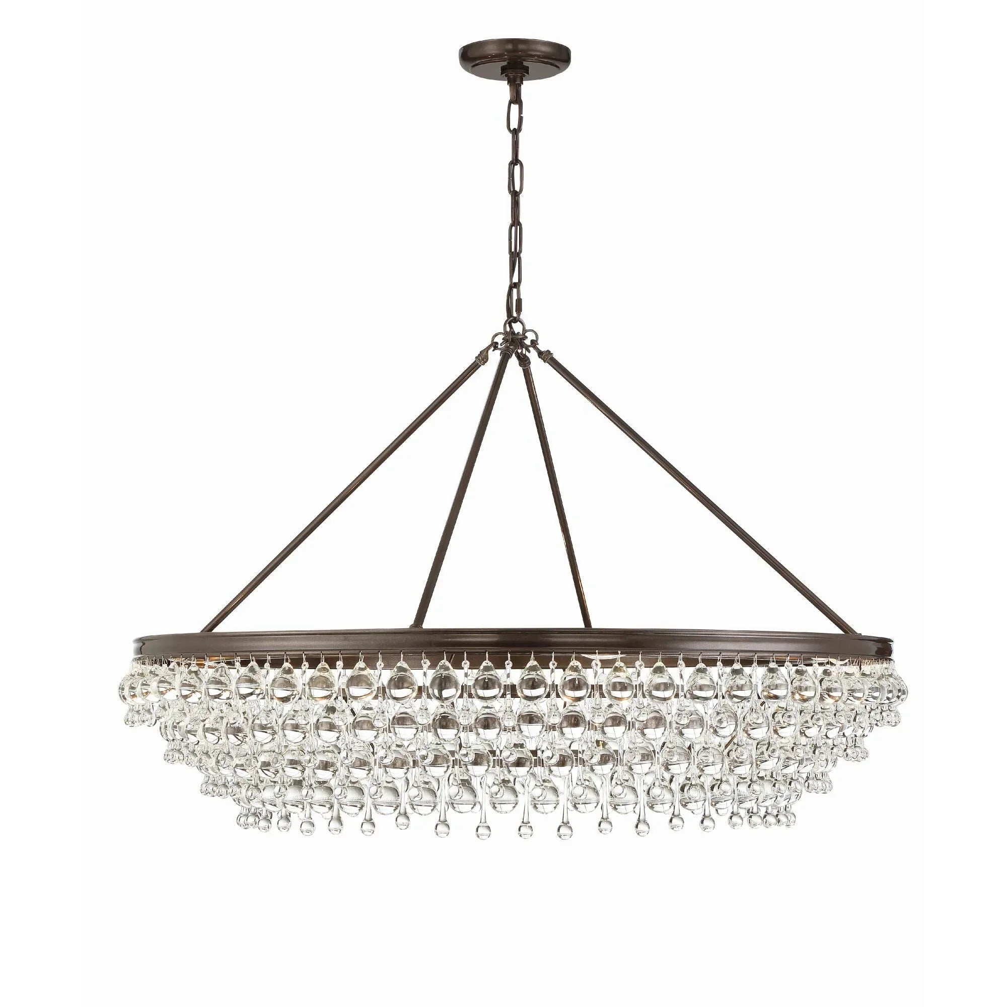 Calypso 8-Light Chandelier with Clear Crystal Drops