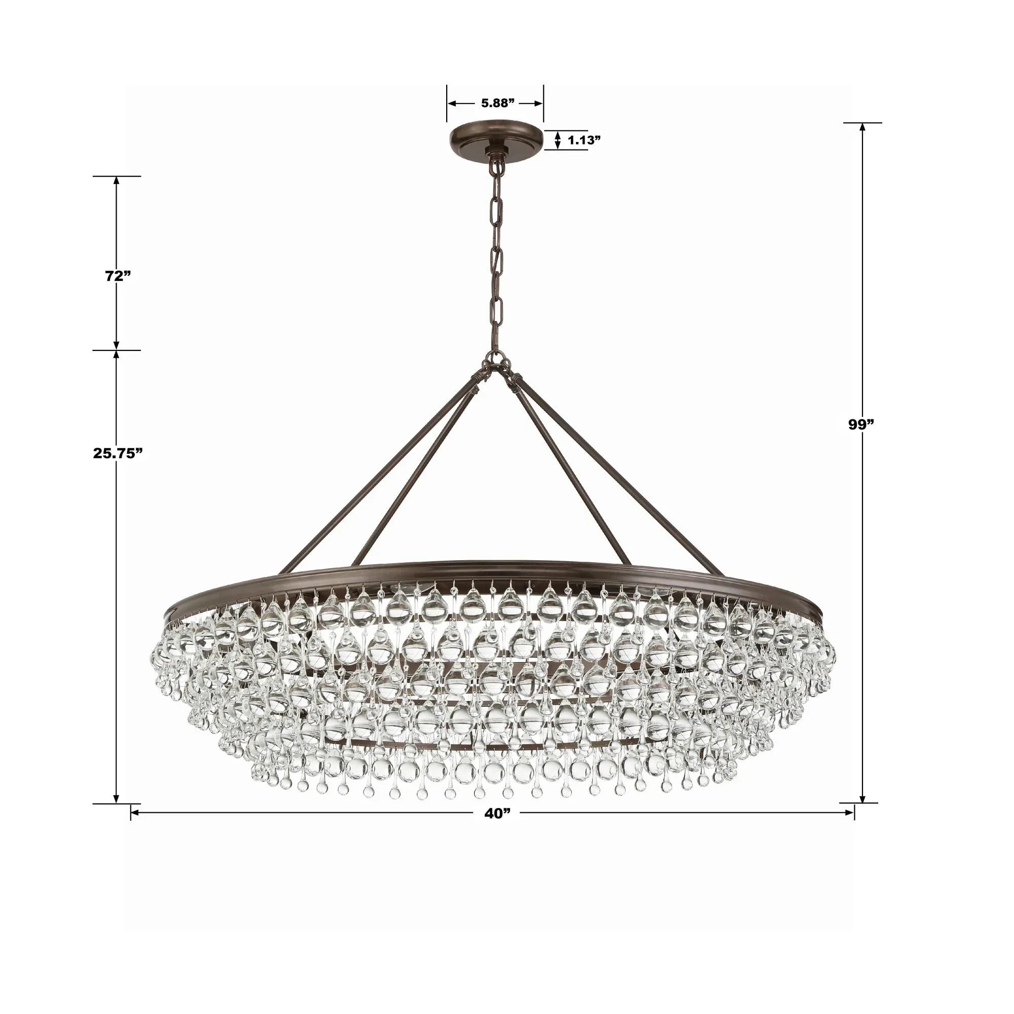 Calypso 8-Light Chandelier with Clear Crystal Drops