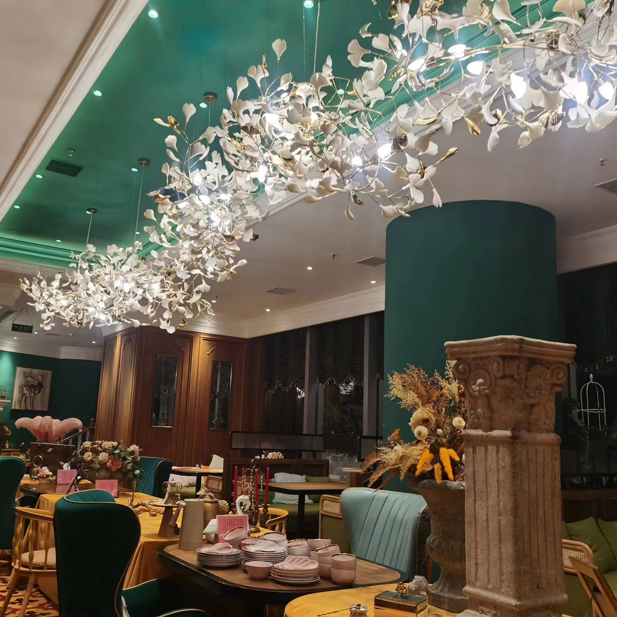 Gingko Leaves Chandelier 196.8"