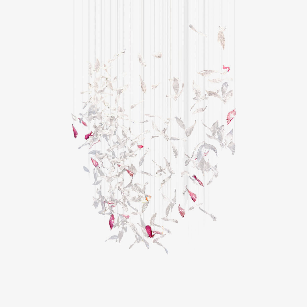 Flying Glass Feather Chandelier, Modern Spiral Glass Customisable Chandelier