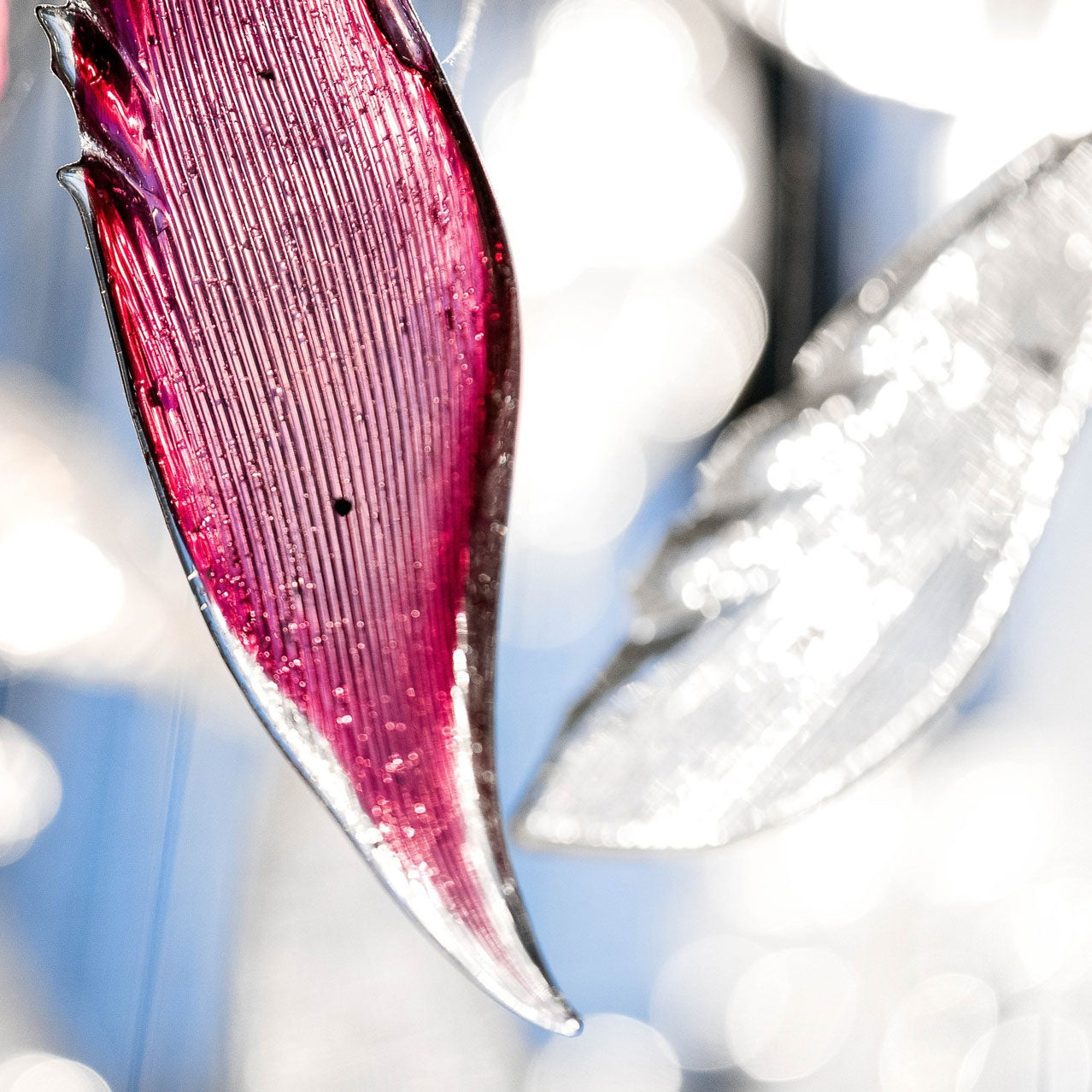 Flying Glass Feather Chandelier, Modern Spiral Glass Customisable Chandelier