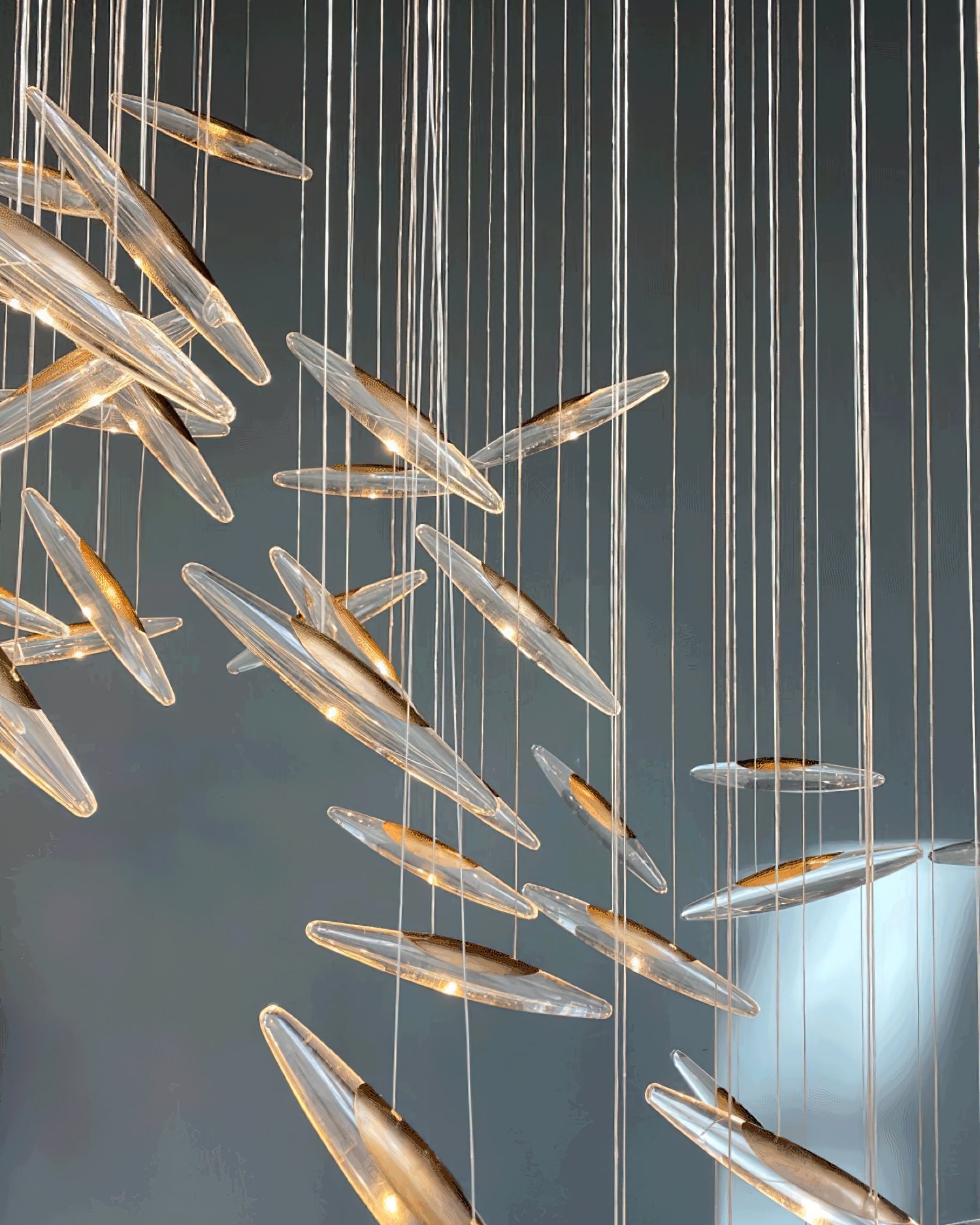Moonlight Whispers Chandelier,Modern Spiral Glass Customisable Chandelier