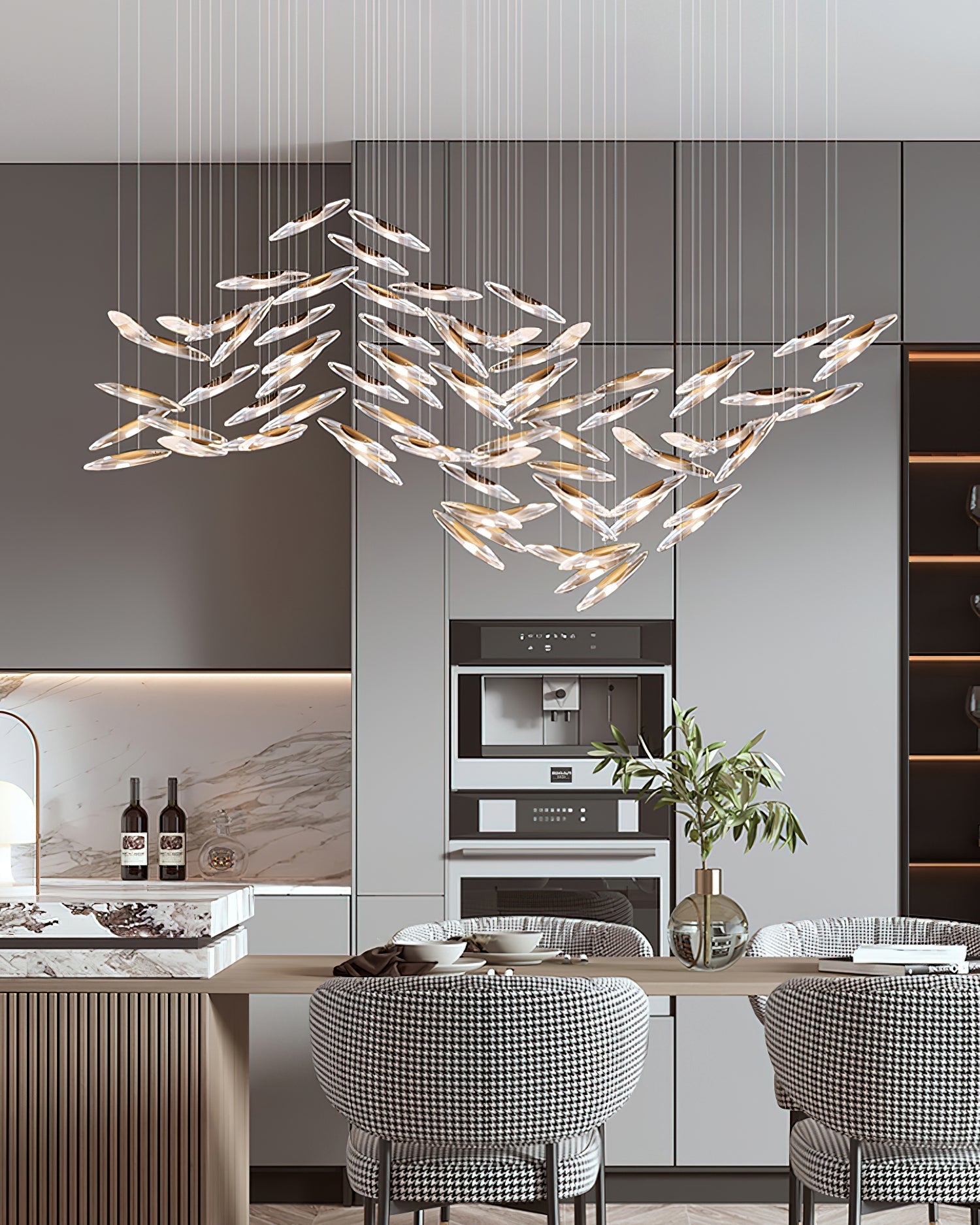 Moonlight Whispers Chandelier,Modern Spiral Glass Customisable Chandelier