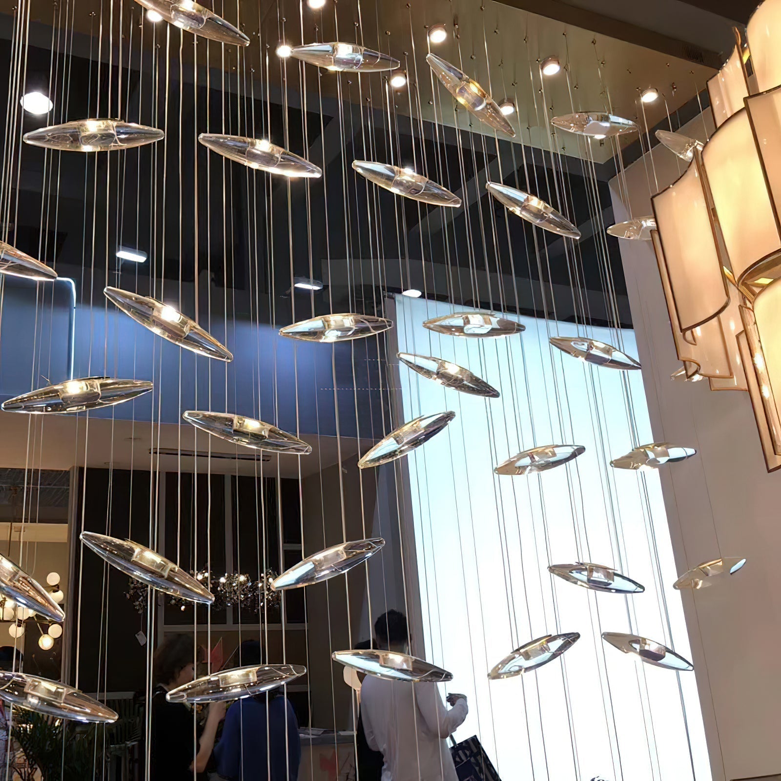 Moonlight Whispers Chandelier,Modern Spiral Glass Customisable Chandelier