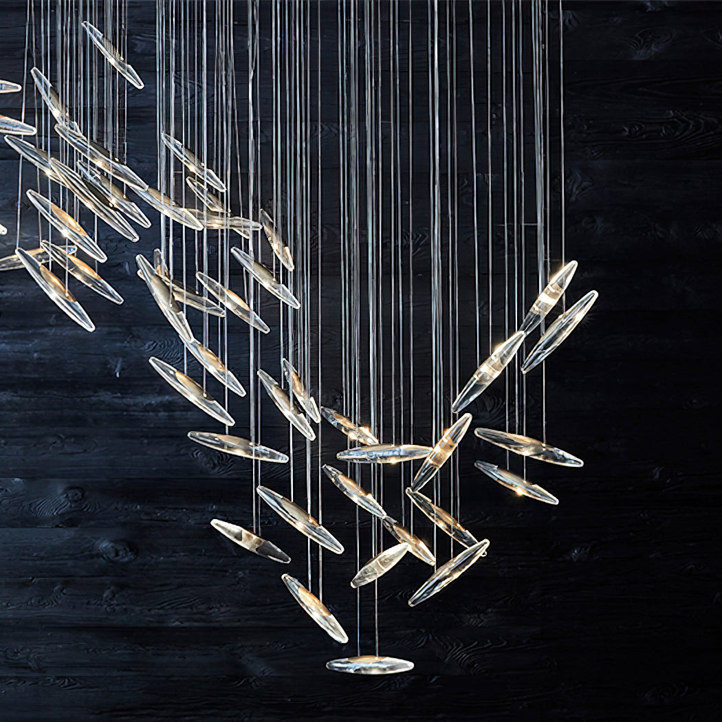 Moonlight Whispers Chandelier,Modern Spiral Glass Customisable Chandelier