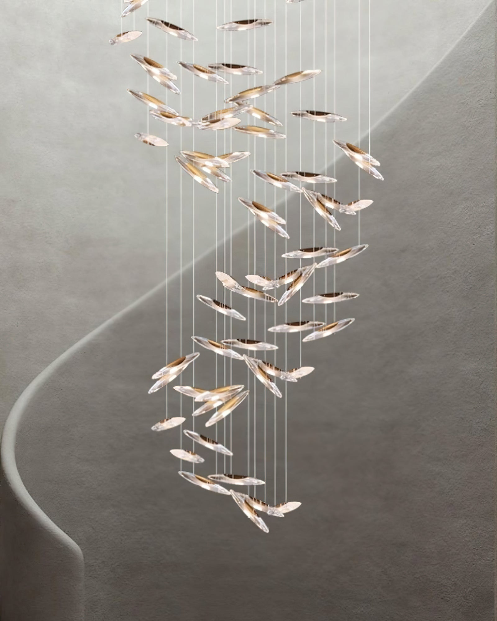 Moonlight Whispers Chandelier,Modern Spiral Glass Customisable Chandelier