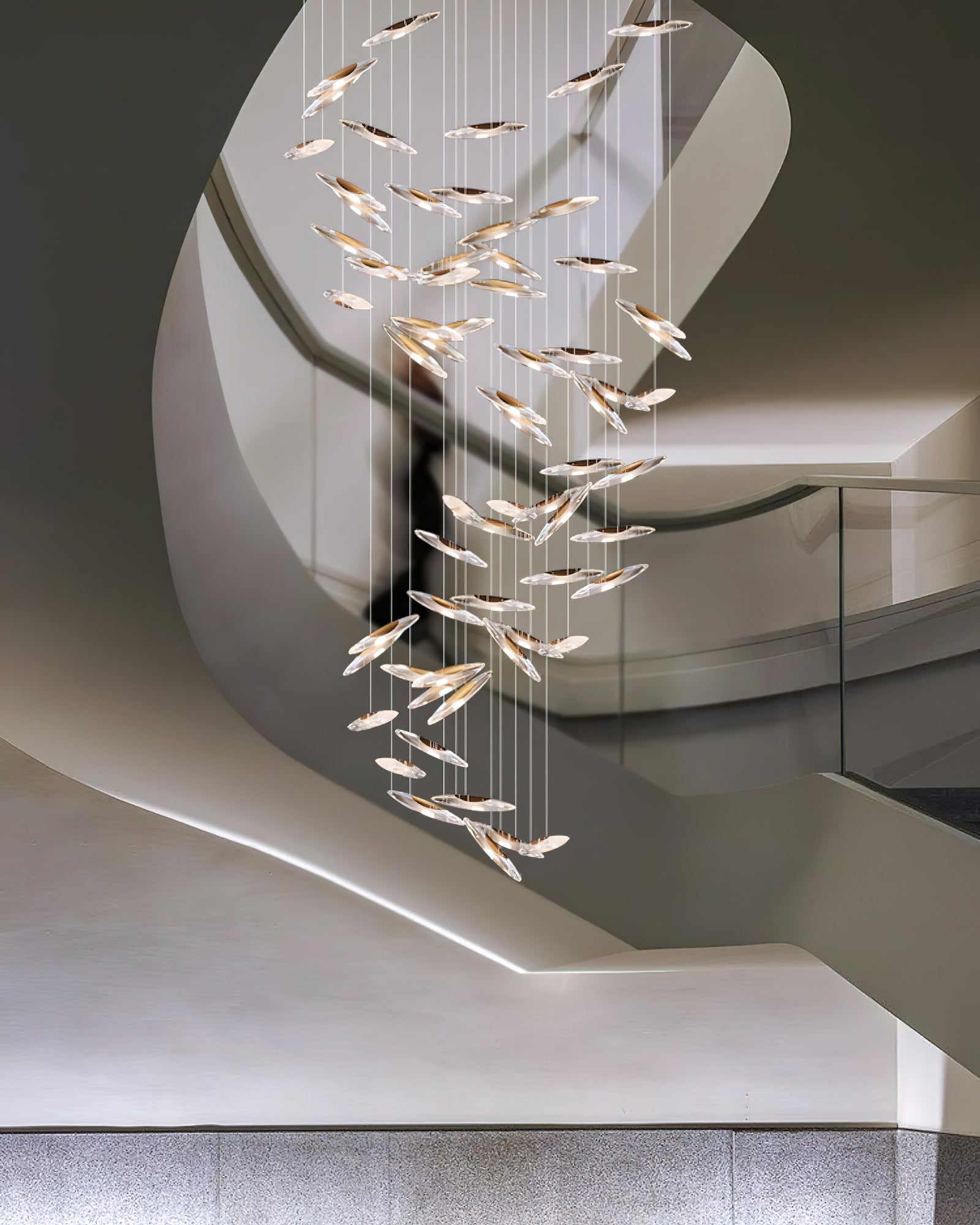 Moonlight Whispers Chandelier,Modern Spiral Glass Customisable Chandelier