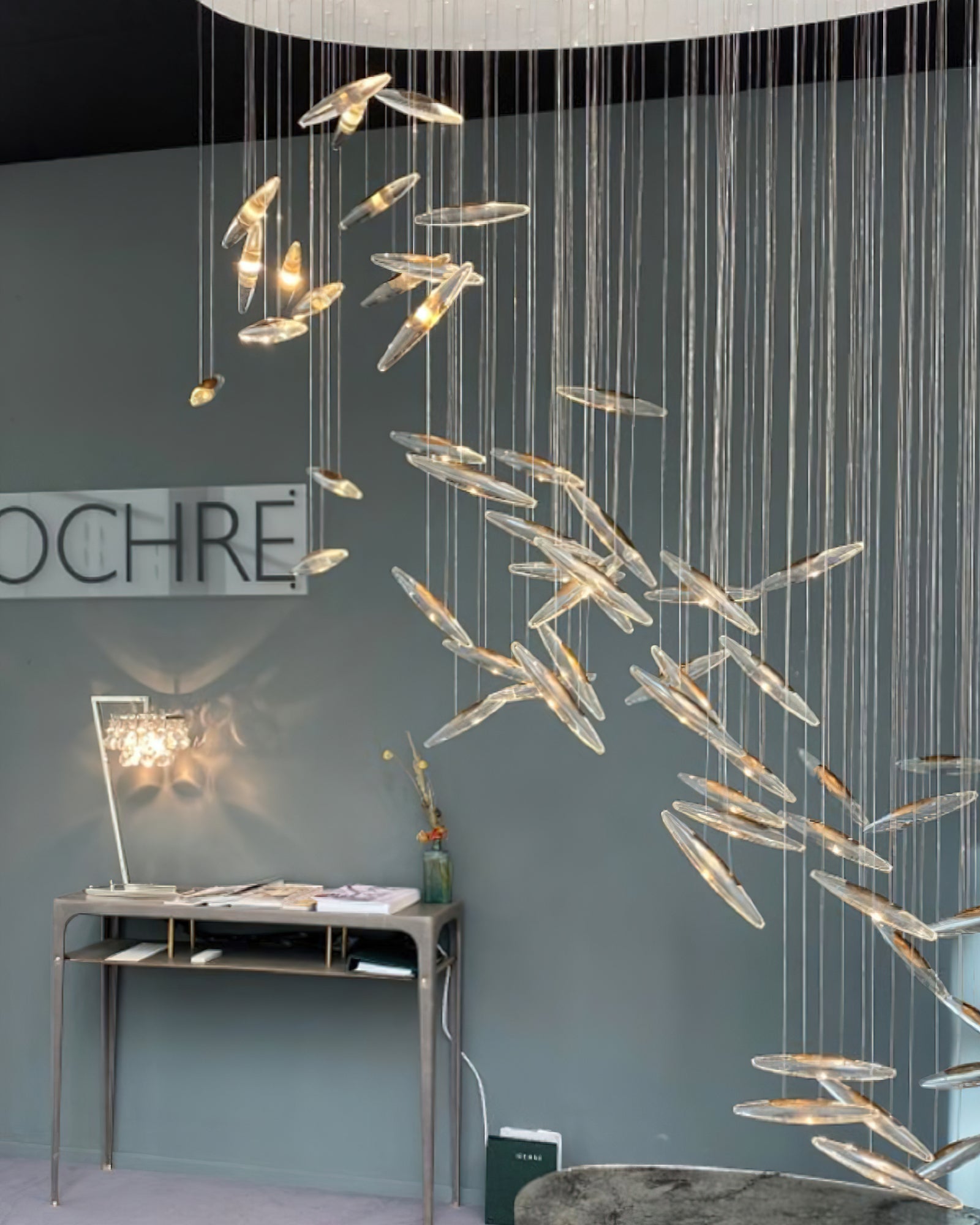 Moonlight Whispers Chandelier,Modern Spiral Glass Customisable Chandelier