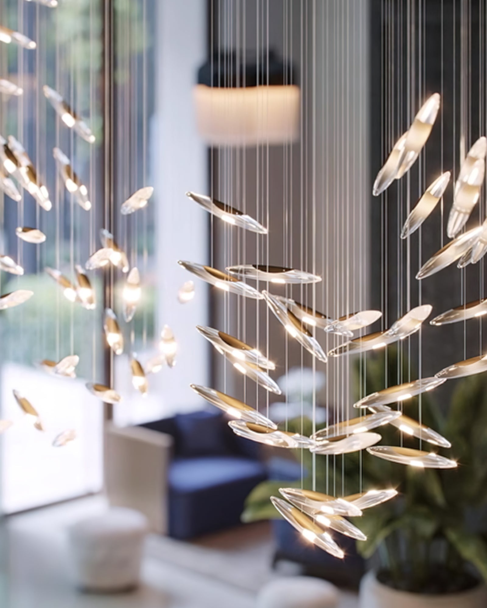Moonlight Whispers Chandelier,Modern Spiral Glass Customisable Chandelier