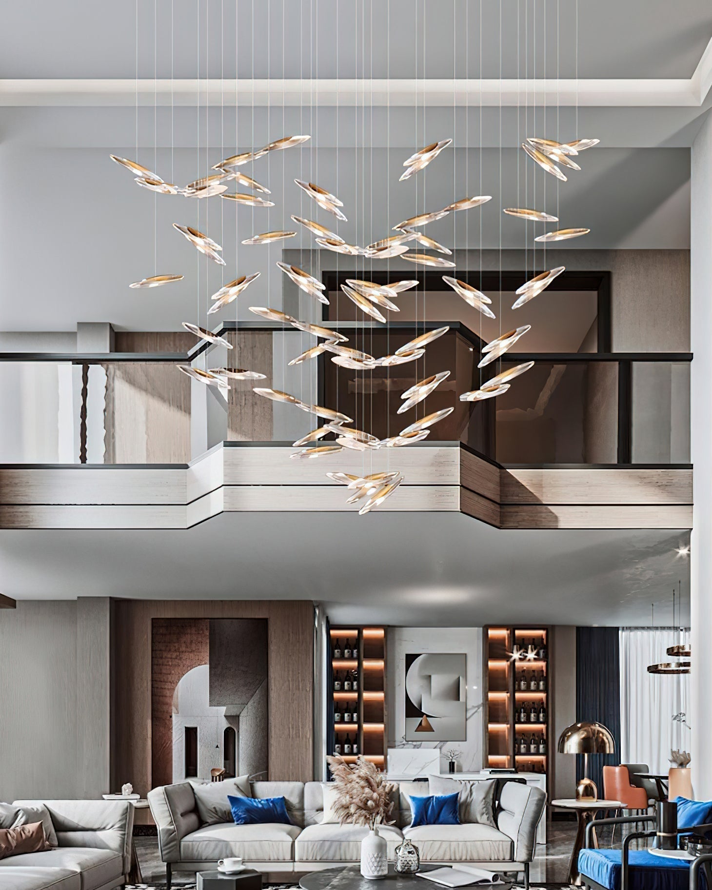 Moonlight Whispers Chandelier,Modern Spiral Glass Customisable Chandelier