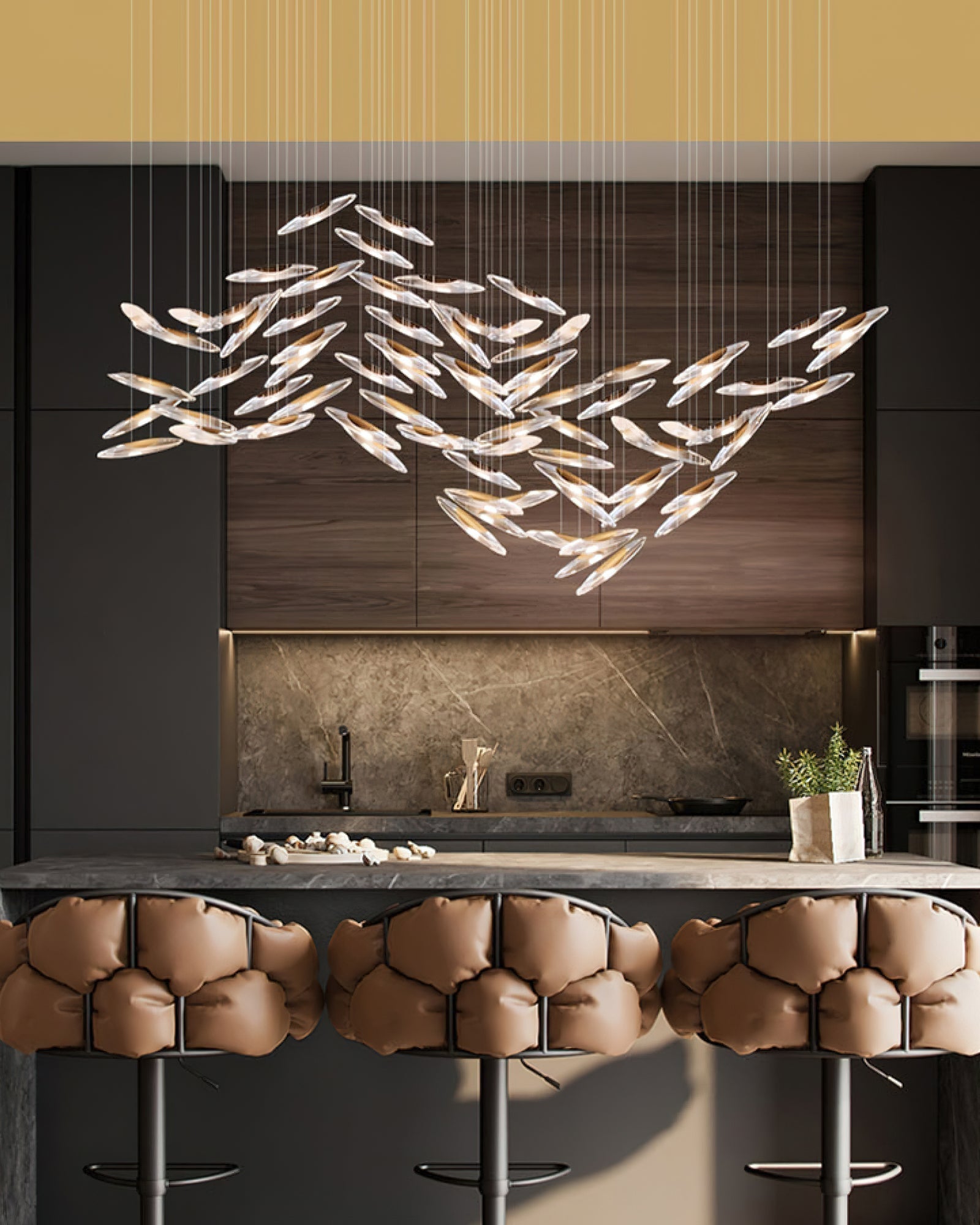 Moonlight Whispers Chandelier,Modern Spiral Glass Customisable Chandelier