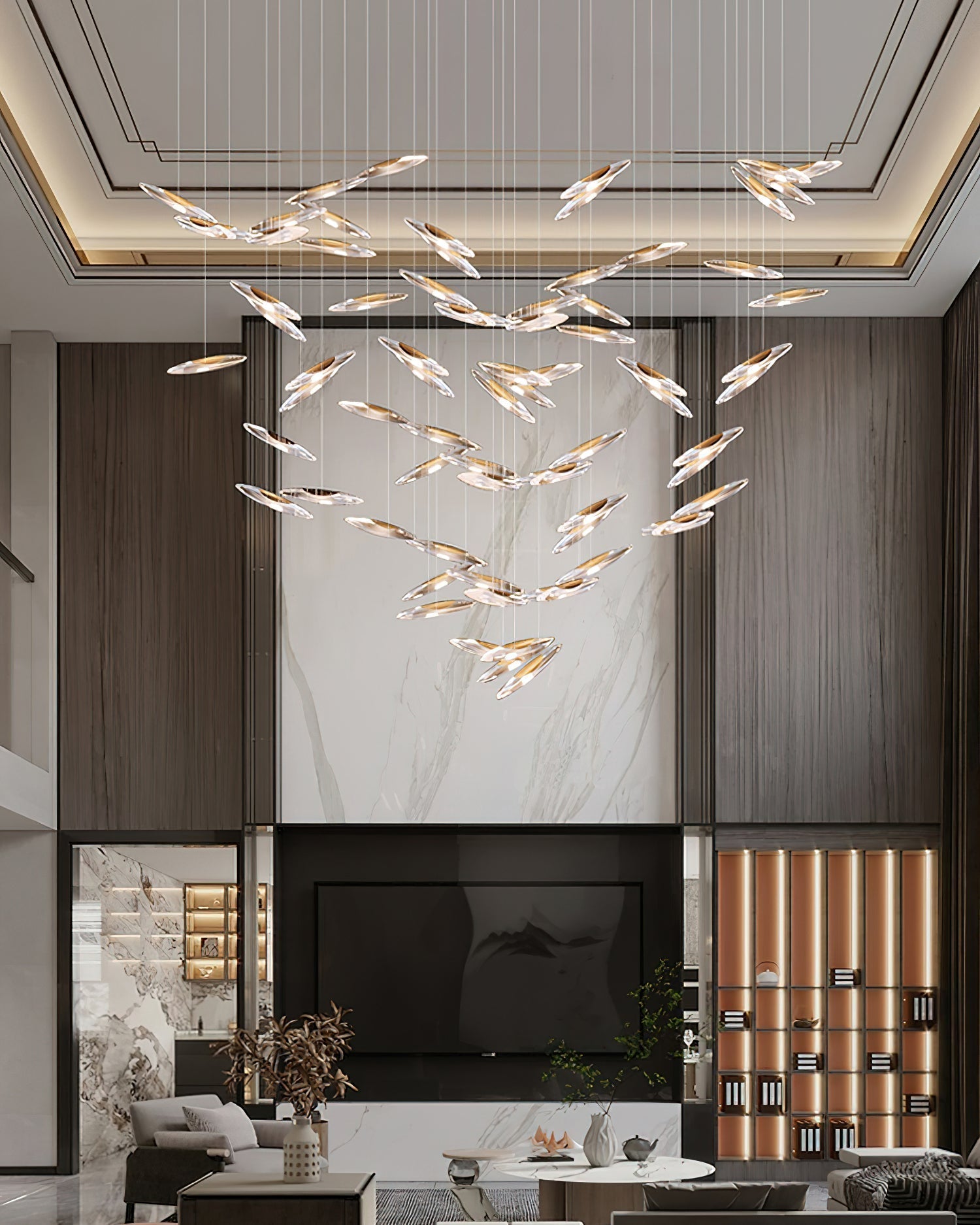 Moonlight Whispers Chandelier,Modern Spiral Glass Customisable Chandelier