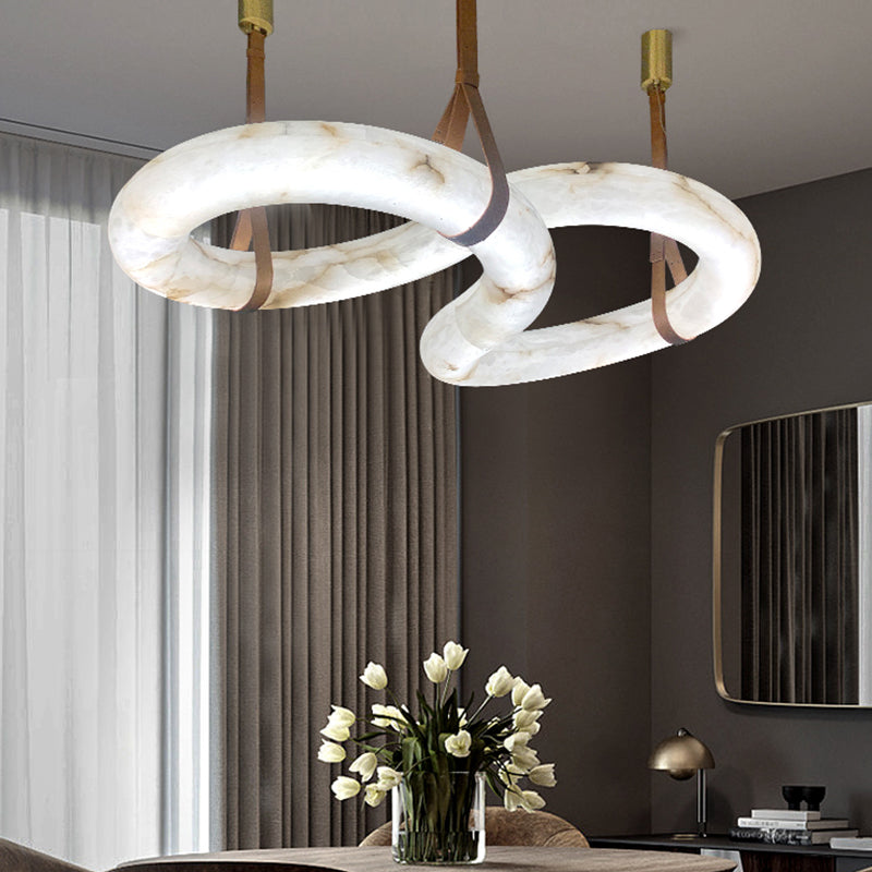 Caleb Designer Contemporary Nordic Alabaster Chandelier Lighting