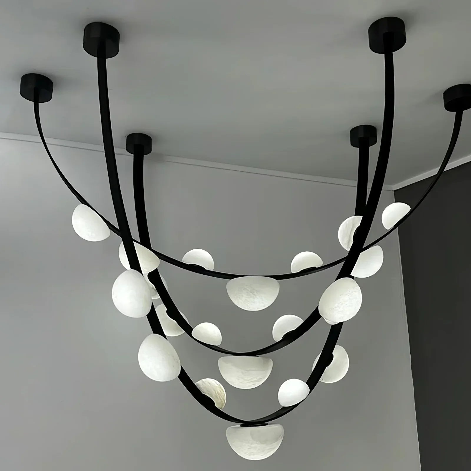 Alex Modern Dew Drops Alabaster Chandelier