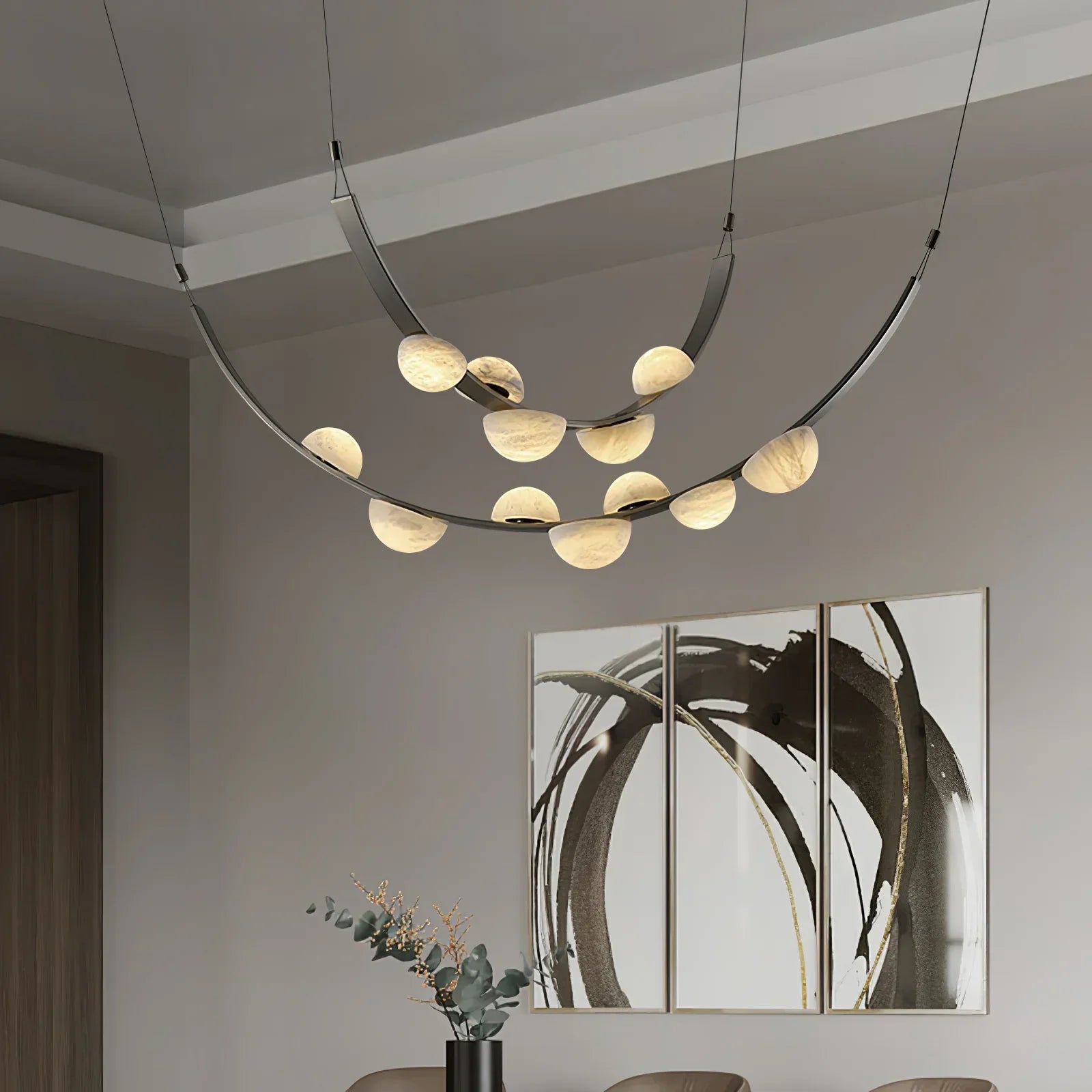 Alex Modern Dew Drops Alabaster Chandelier