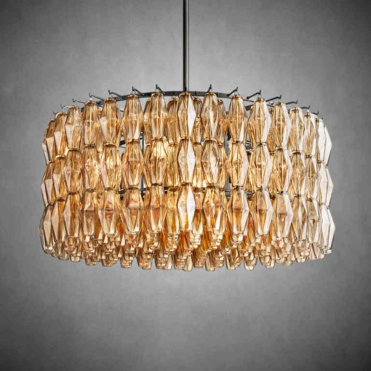Eclipsia Modern Glass Round Chandelier 37" 47''62''