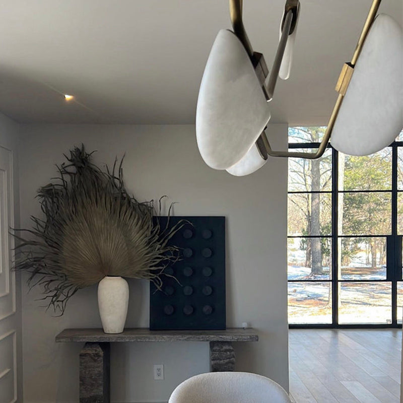 Glacera Alabaster Artistic Modern Chandelier For Living Room