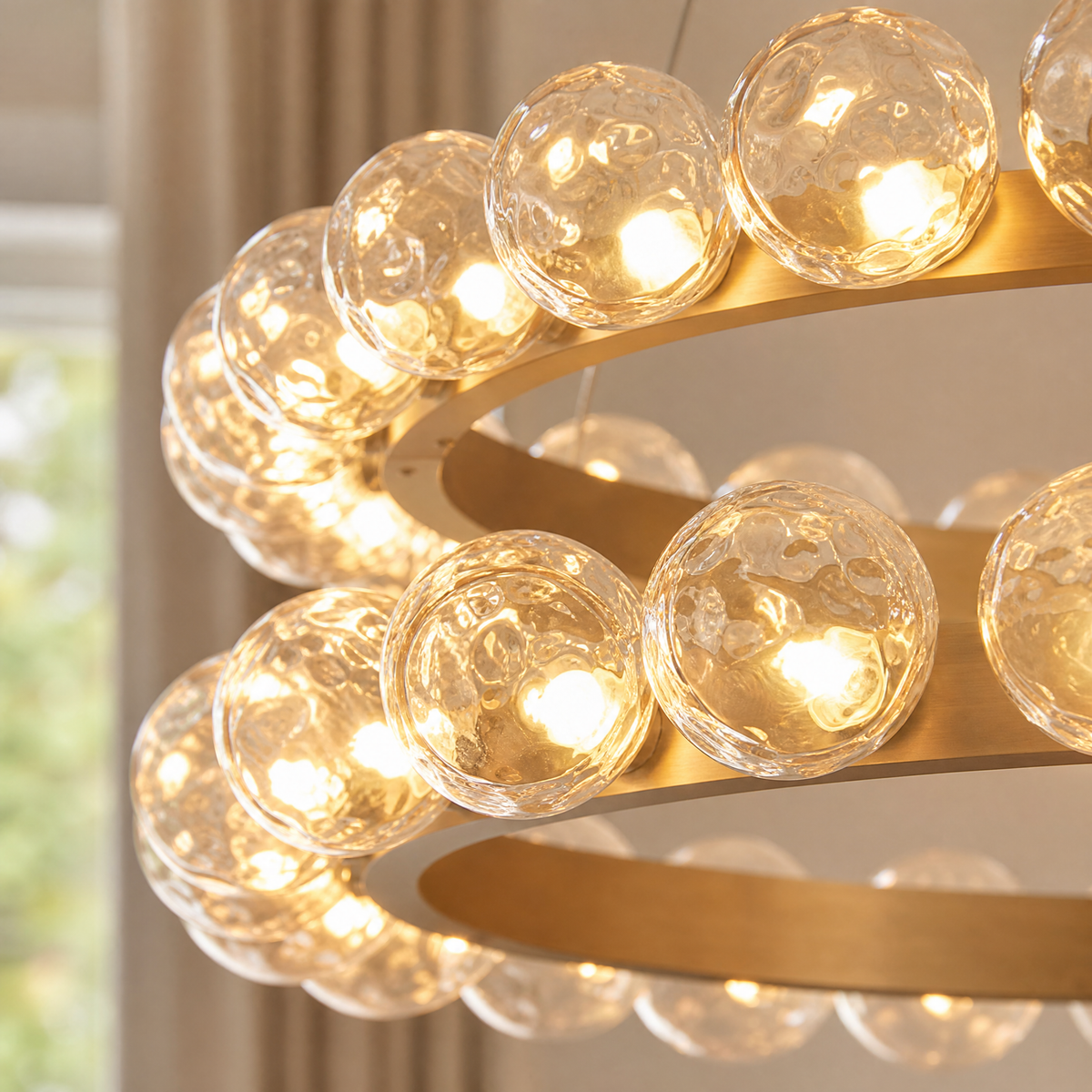 Ellison Bubbles Nested Glass Chandelier 39"